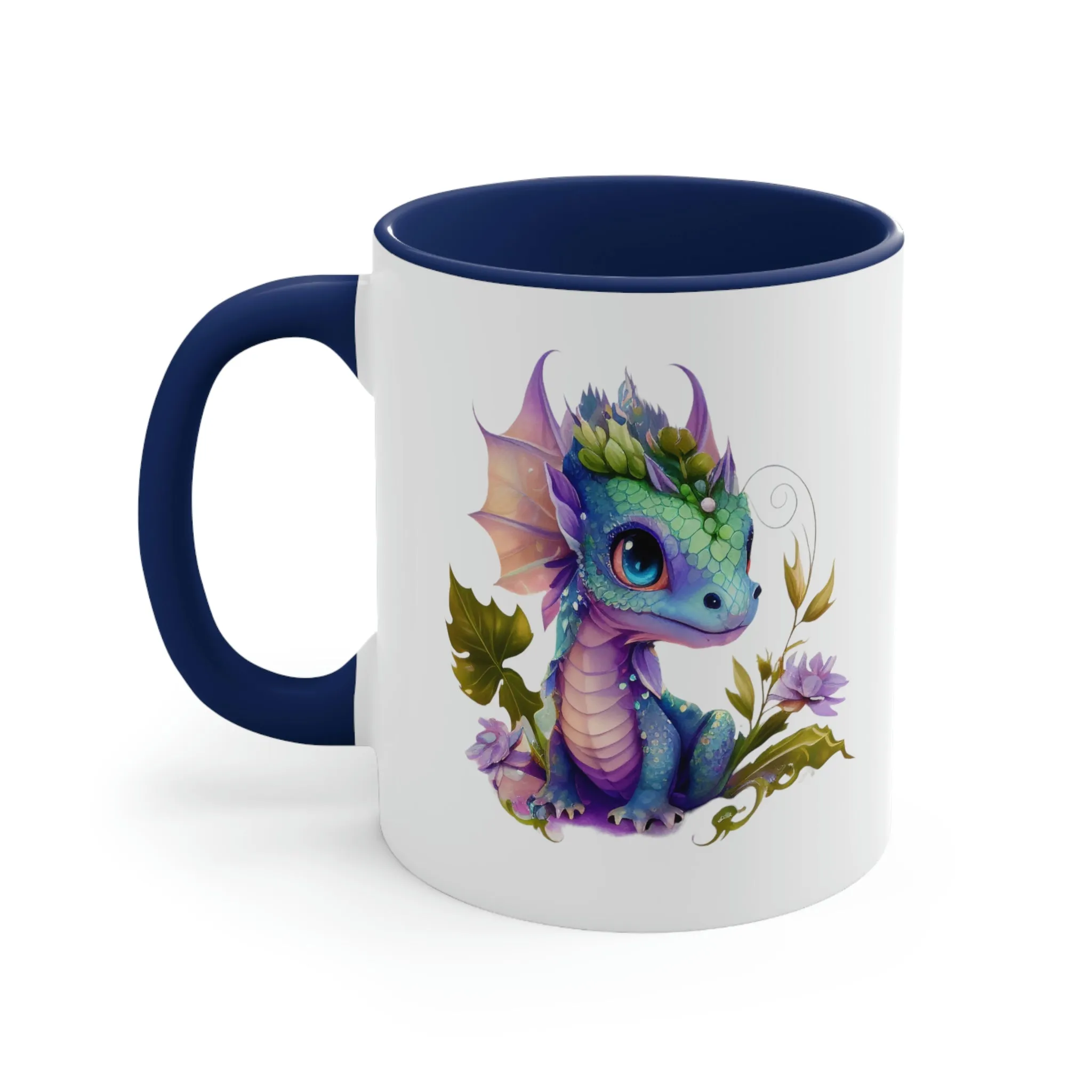 Cute Magic Watercolor Dragon 03 - Accent Coffee Mug, 11oz