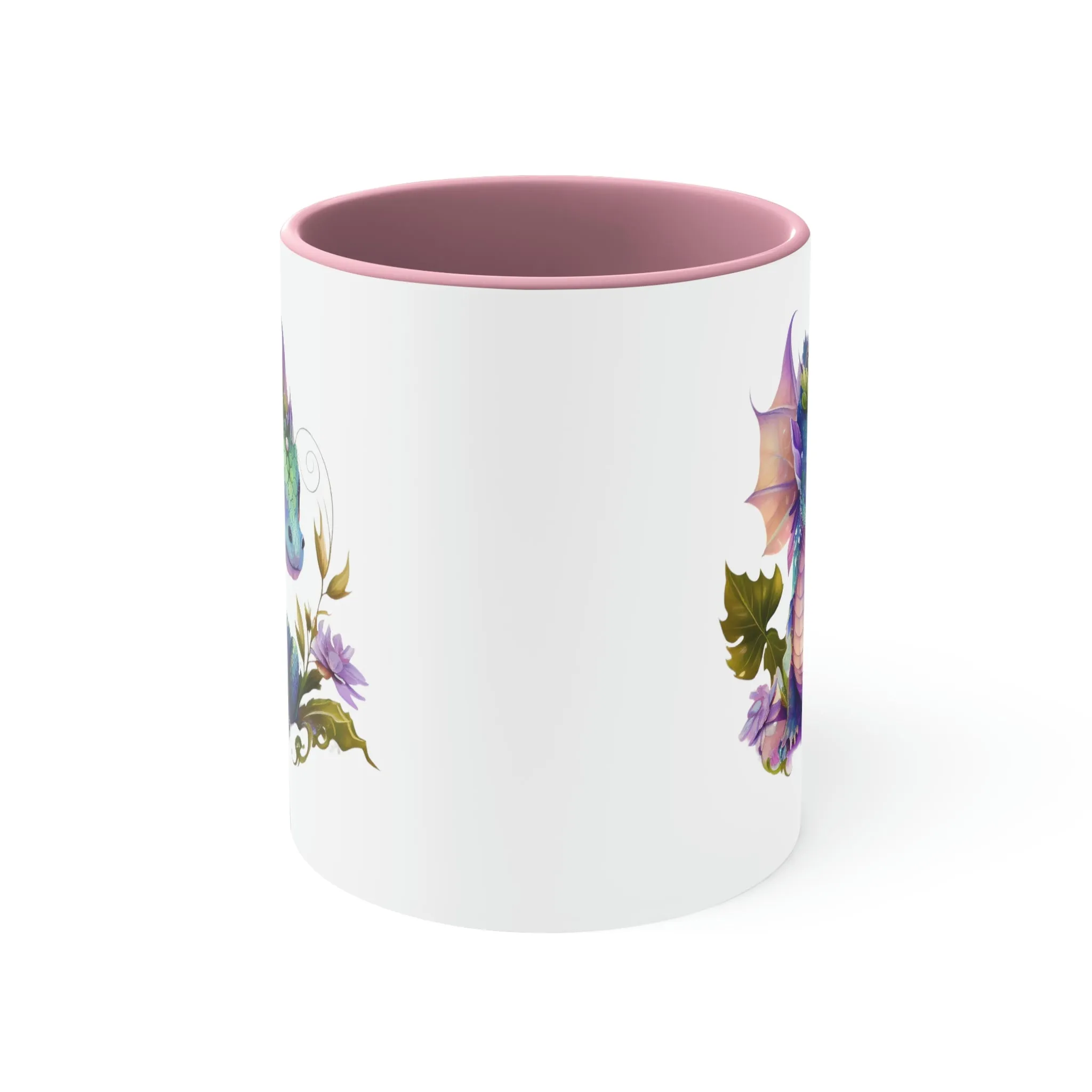 Cute Magic Watercolor Dragon 03 - Accent Coffee Mug, 11oz