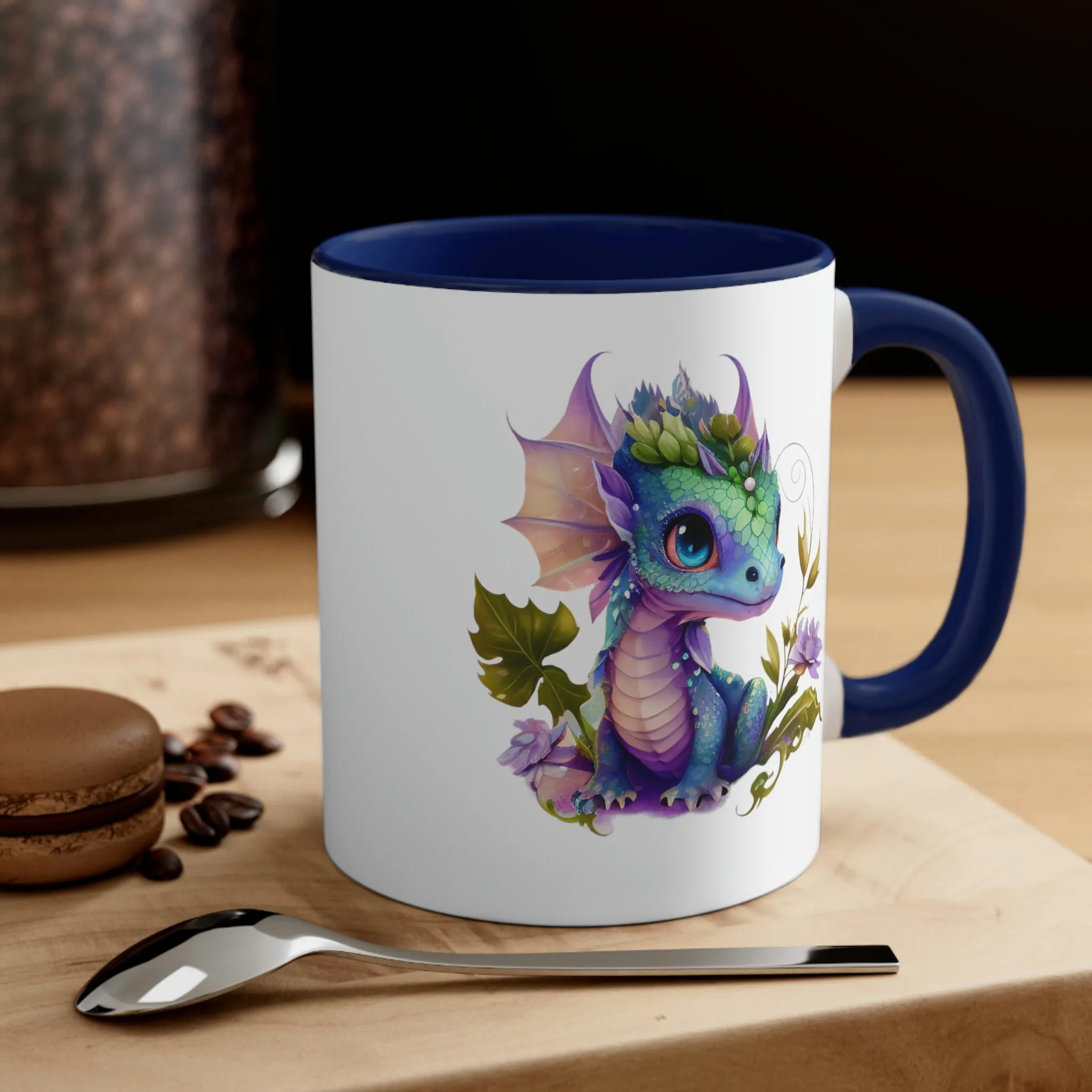 Cute Magic Watercolor Dragon 03 - Accent Coffee Mug, 11oz