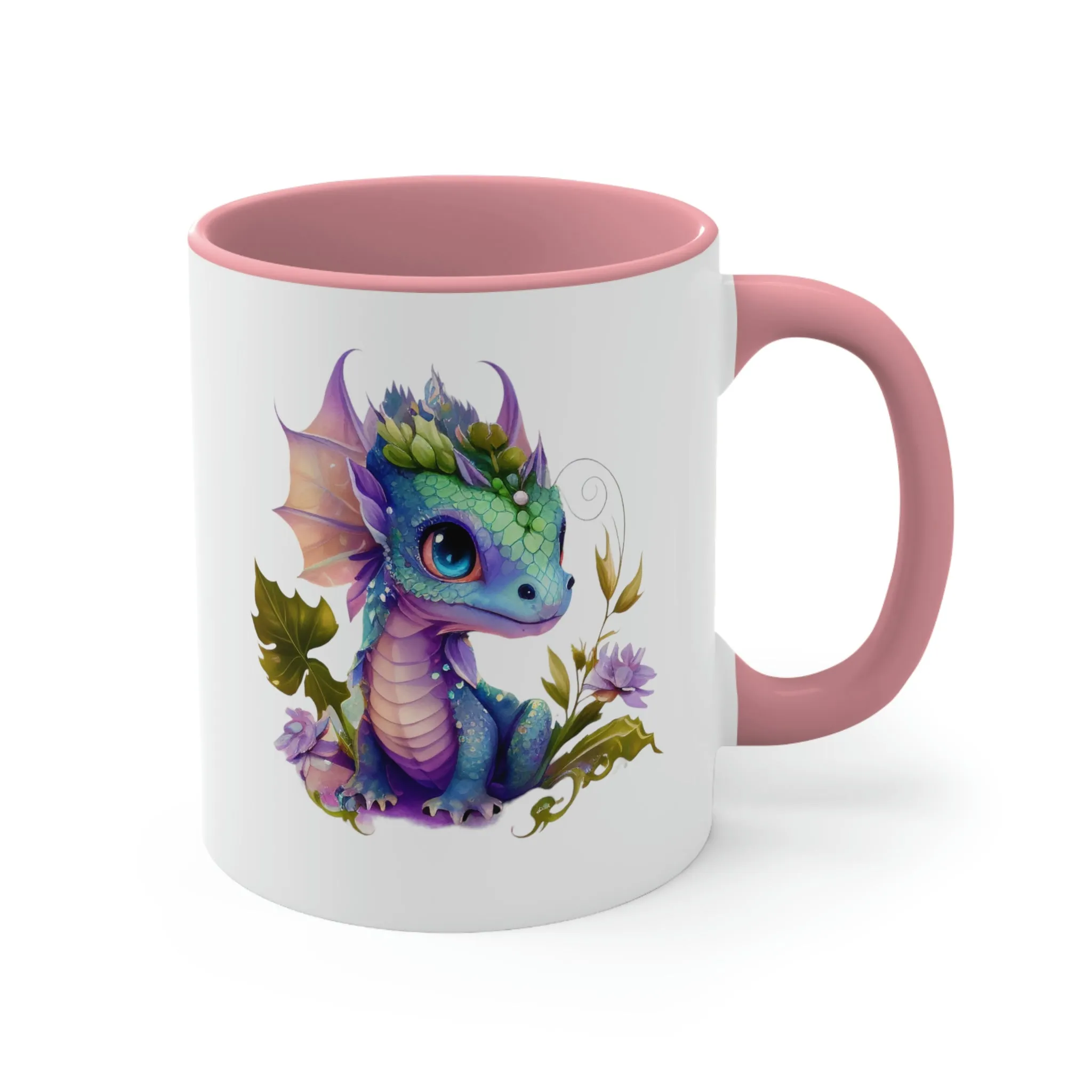 Cute Magic Watercolor Dragon 03 - Accent Coffee Mug, 11oz