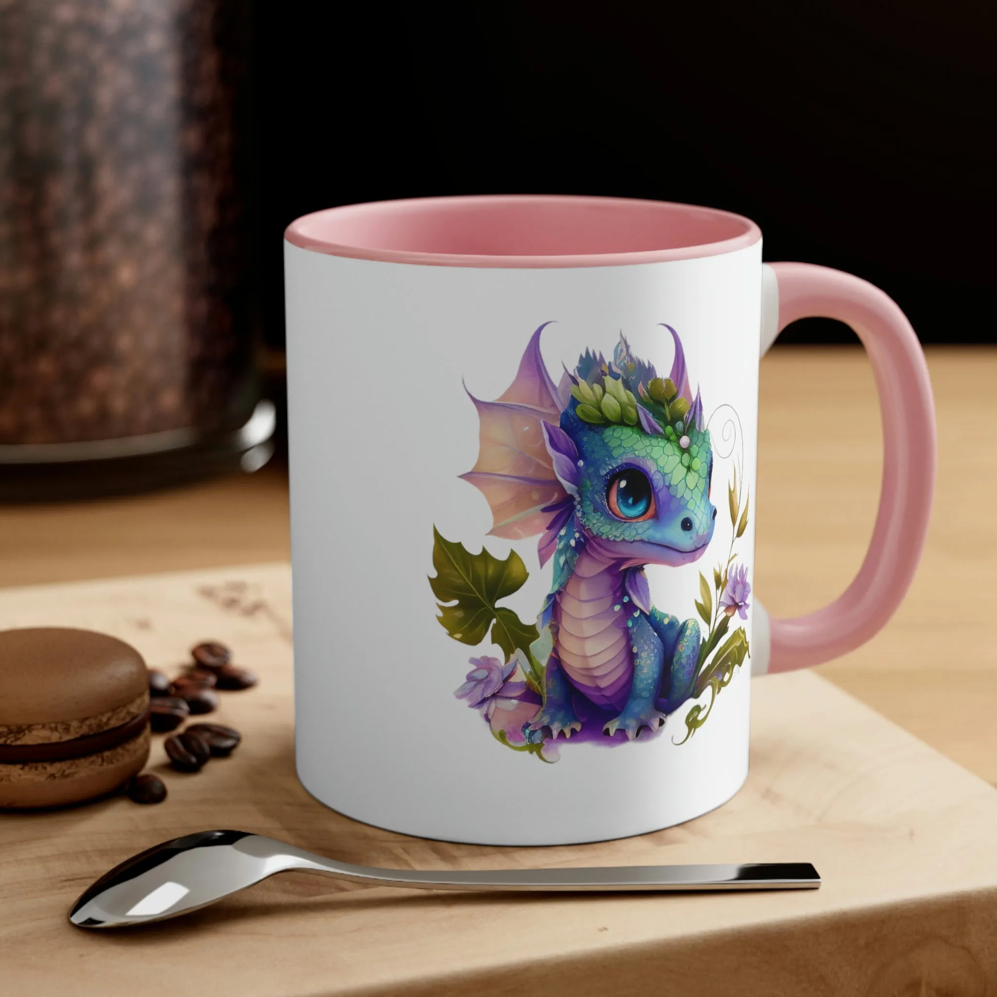 Cute Magic Watercolor Dragon 03 - Accent Coffee Mug, 11oz