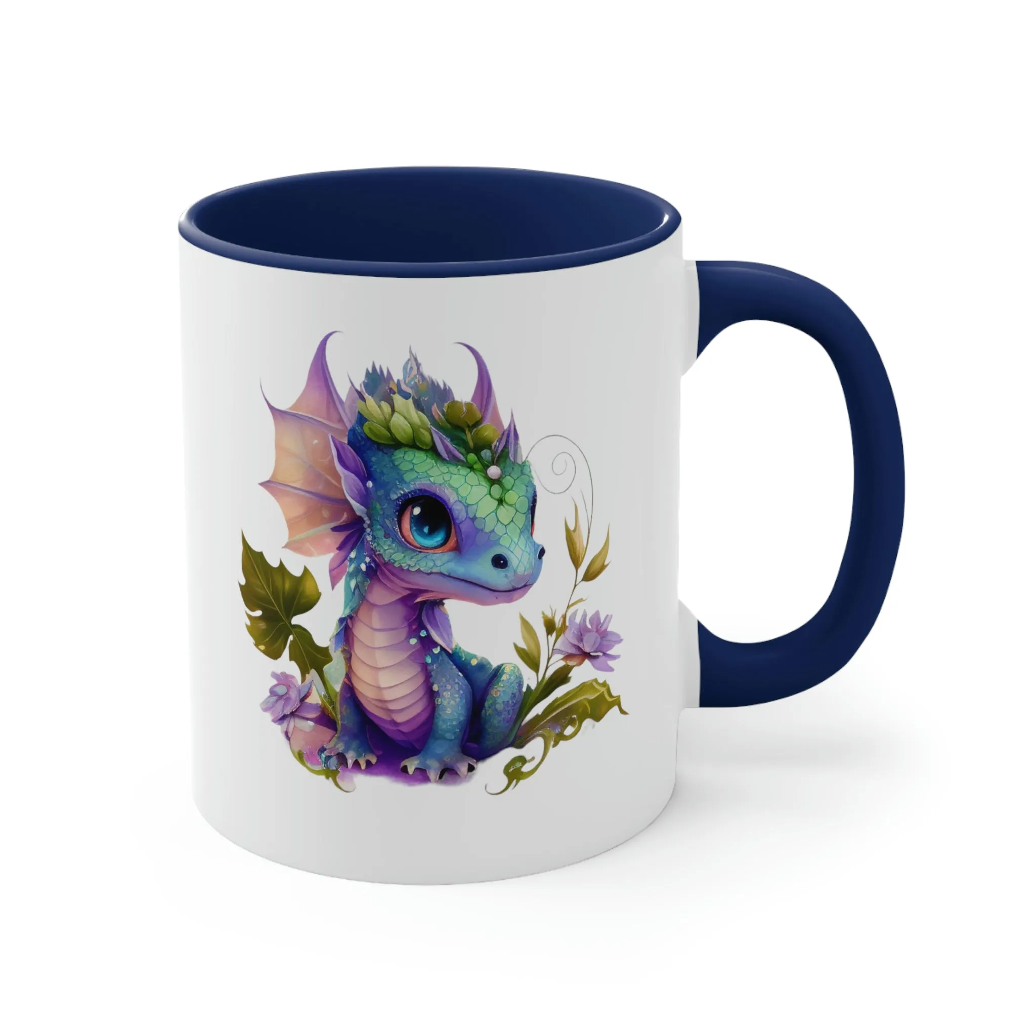 Cute Magic Watercolor Dragon 03 - Accent Coffee Mug, 11oz