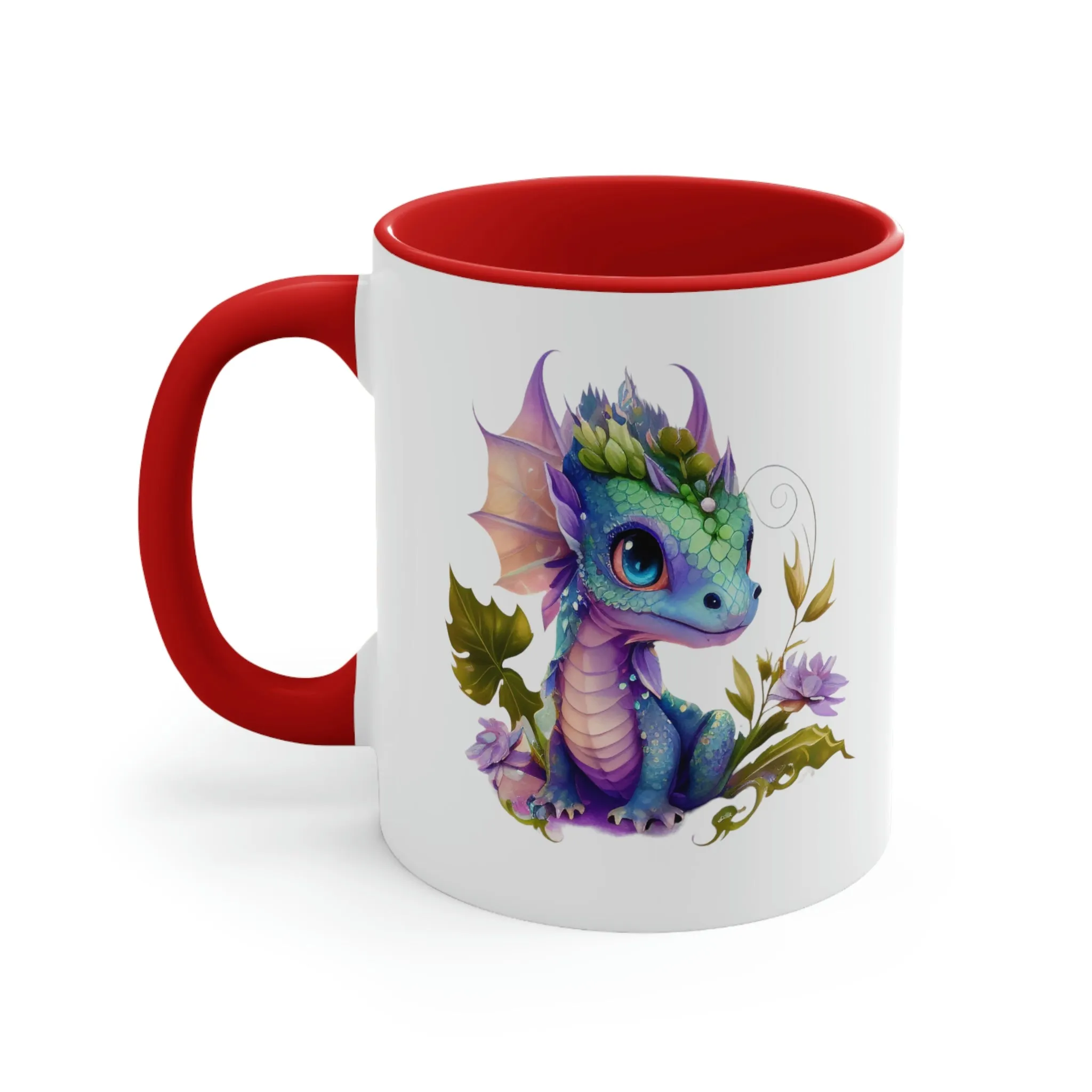 Cute Magic Watercolor Dragon 03 - Accent Coffee Mug, 11oz