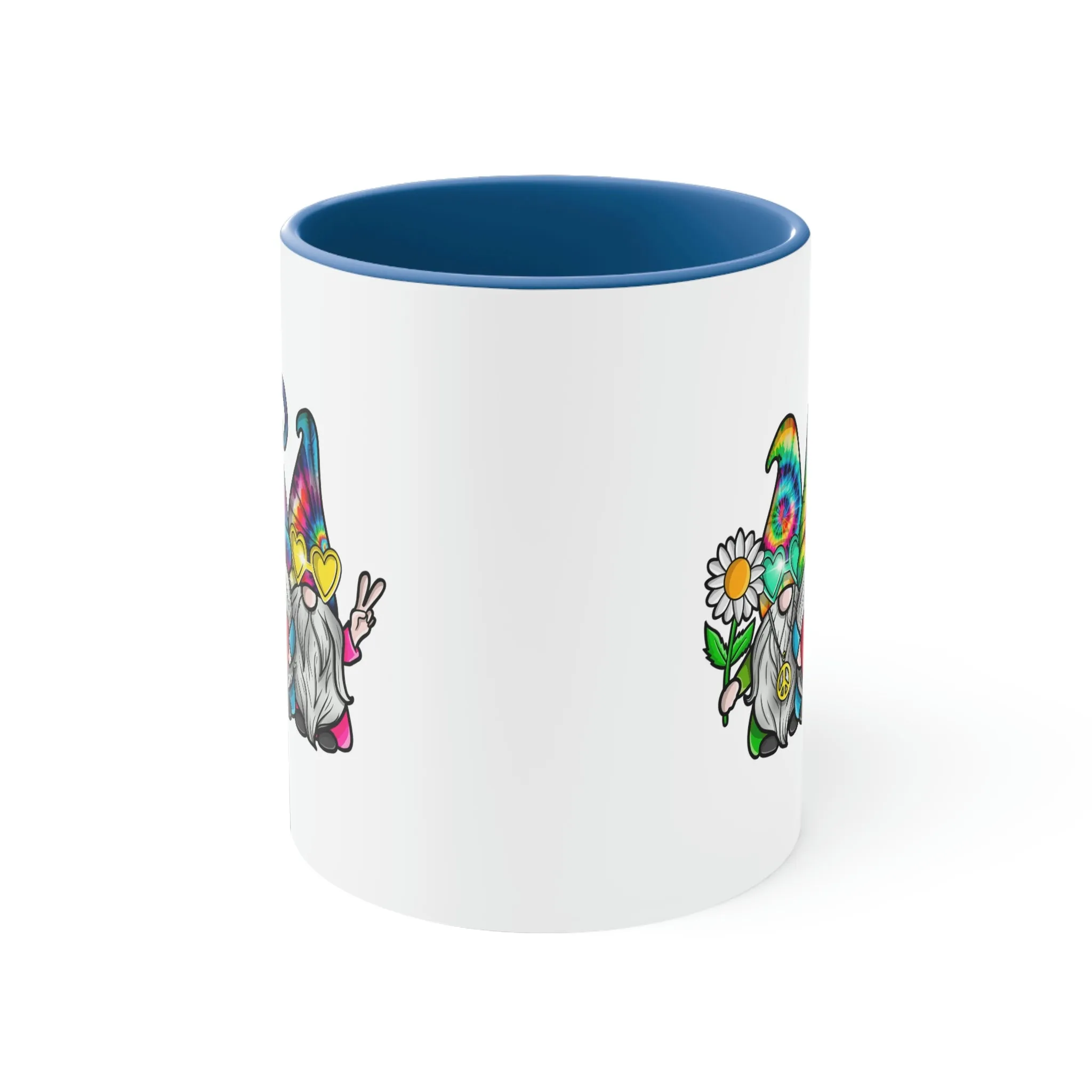 Cute Tie-dye Hippy Gnomes - Accent Coffee Mug, 11oz