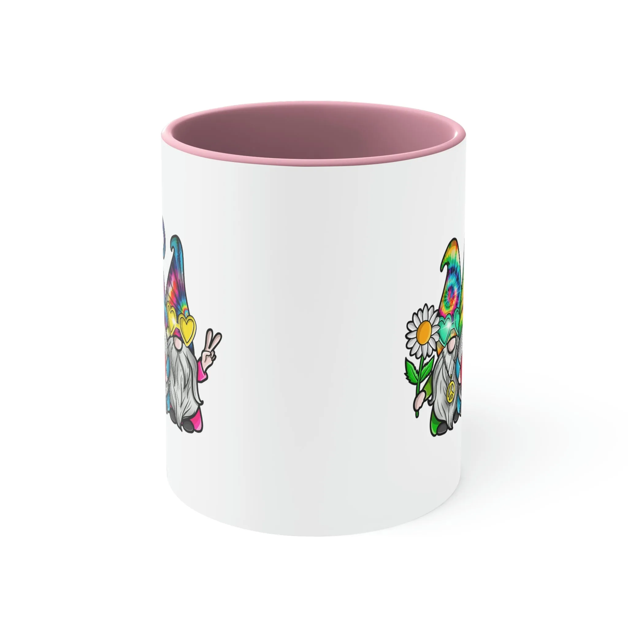 Cute Tie-dye Hippy Gnomes - Accent Coffee Mug, 11oz