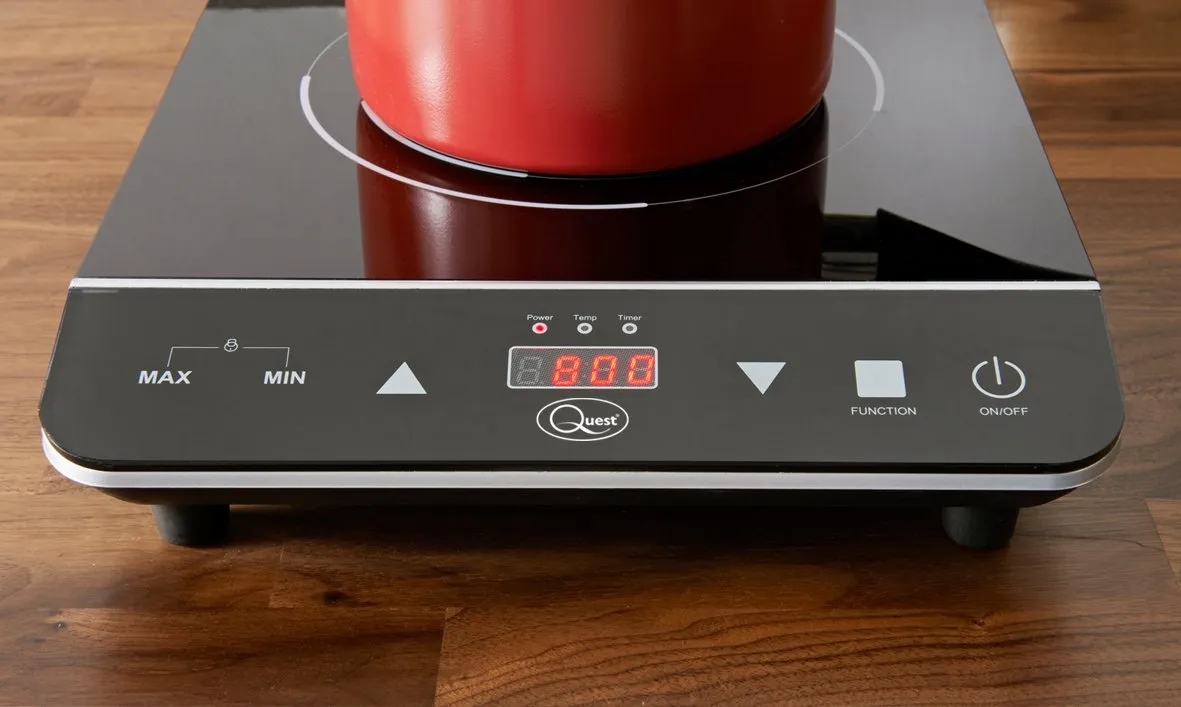 Digital Induction Hob Hot Plate with 10 Temperature Settings and Touch Control, Single, 2000 W, Black