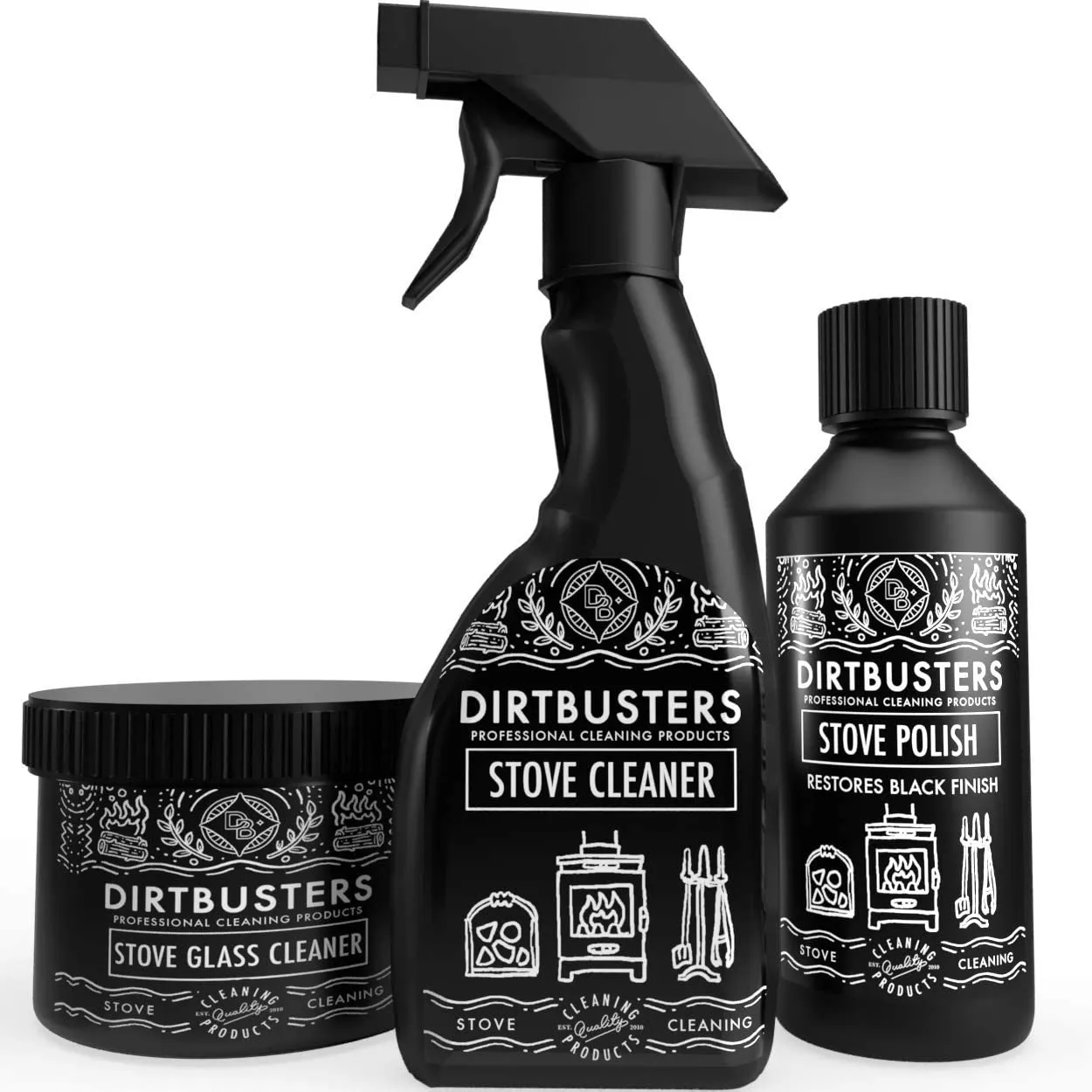 Dirtbusters Stove Care Kit, Clean & Restore, For Log Burners & Multi Fuel Stoves TRADE