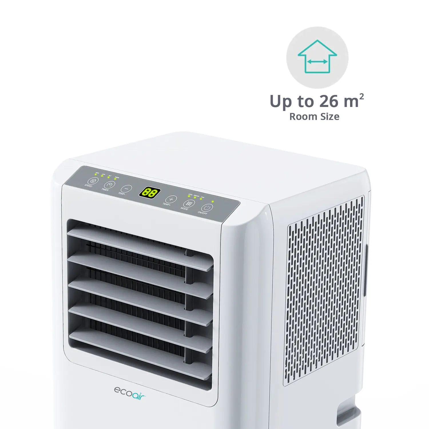 EcoAir 4-in-1 Portable Air Conditioner 9000 BTU with Remote Control. Powerful Energy Saving Air Conditioning with Energy Efficiency Rating Class A | Free Window Seal Kit | Crystal MK3