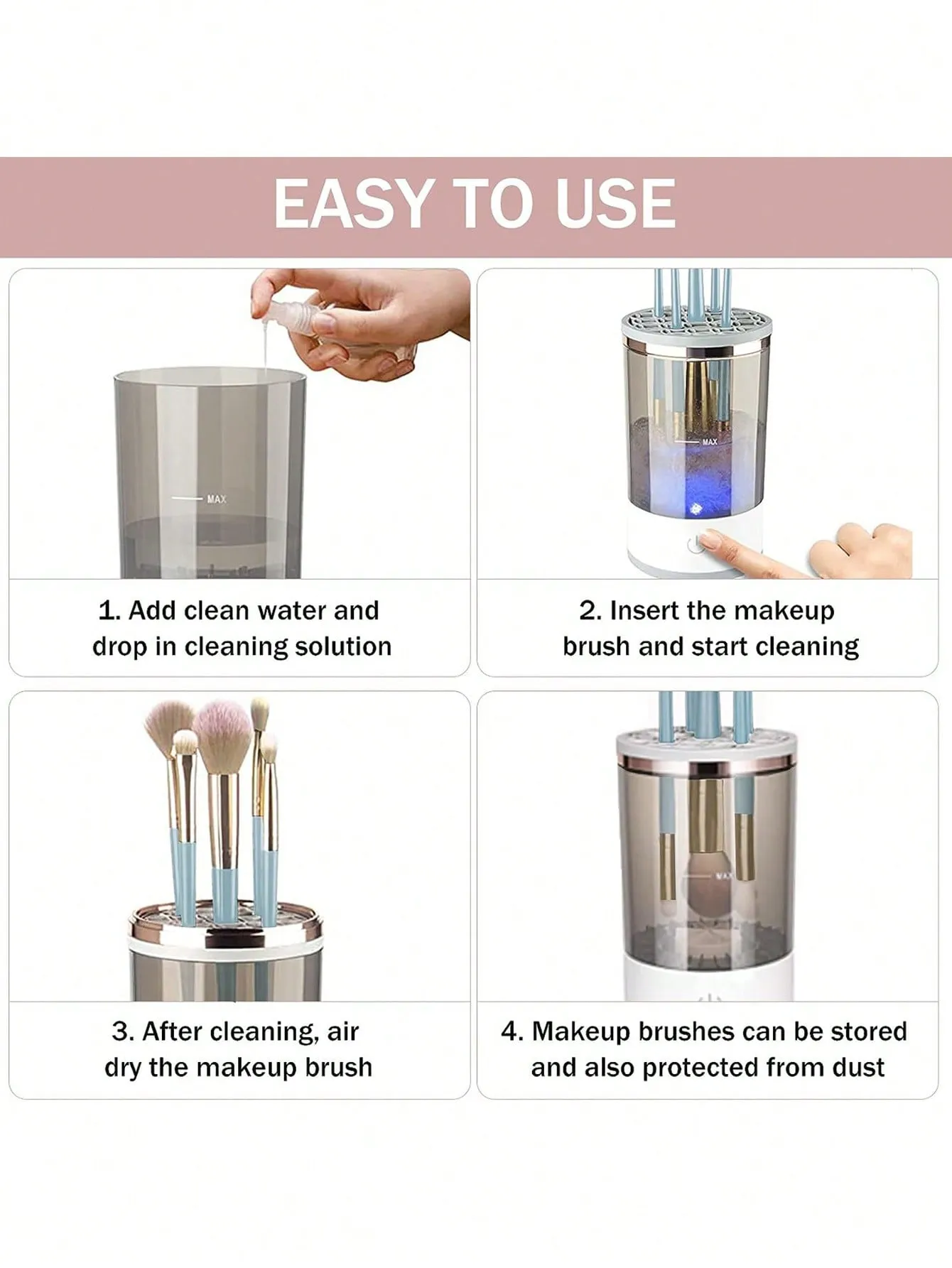 Electric Makeup Brush Cleaner Machine, USB Make up Brush Cleaner