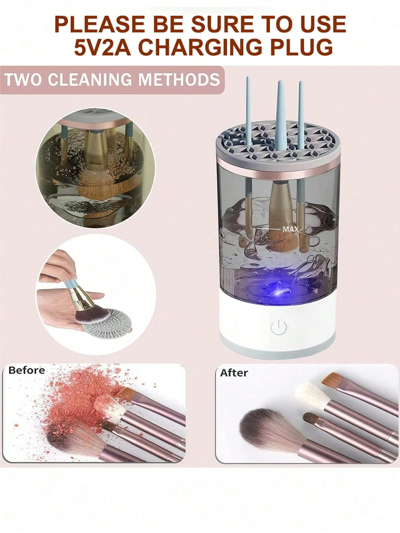 Electric Makeup Brush Cleaner Machine, USB Make up Brush Cleaner