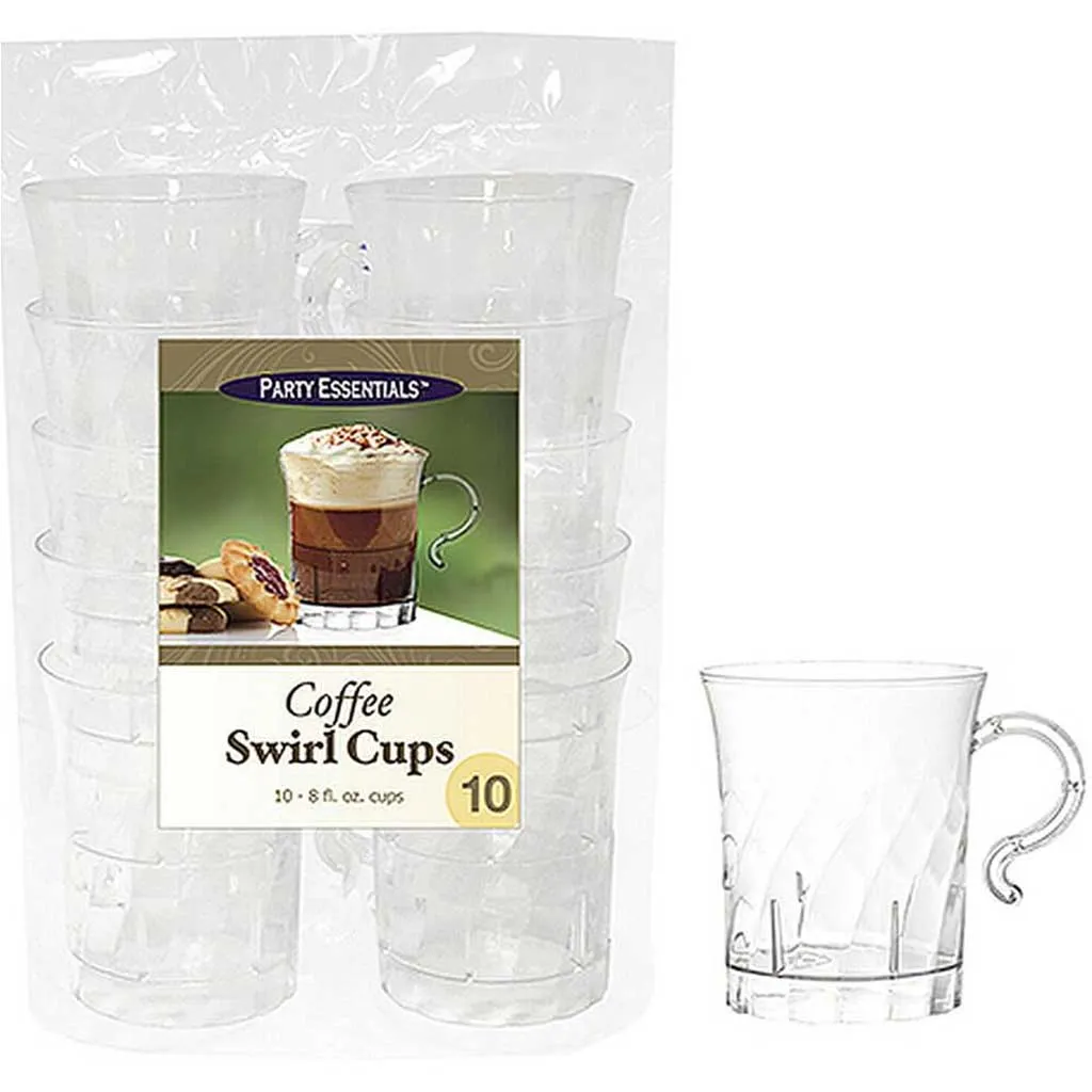 Elegant Coffee Cups Clear 10ct, 8oz