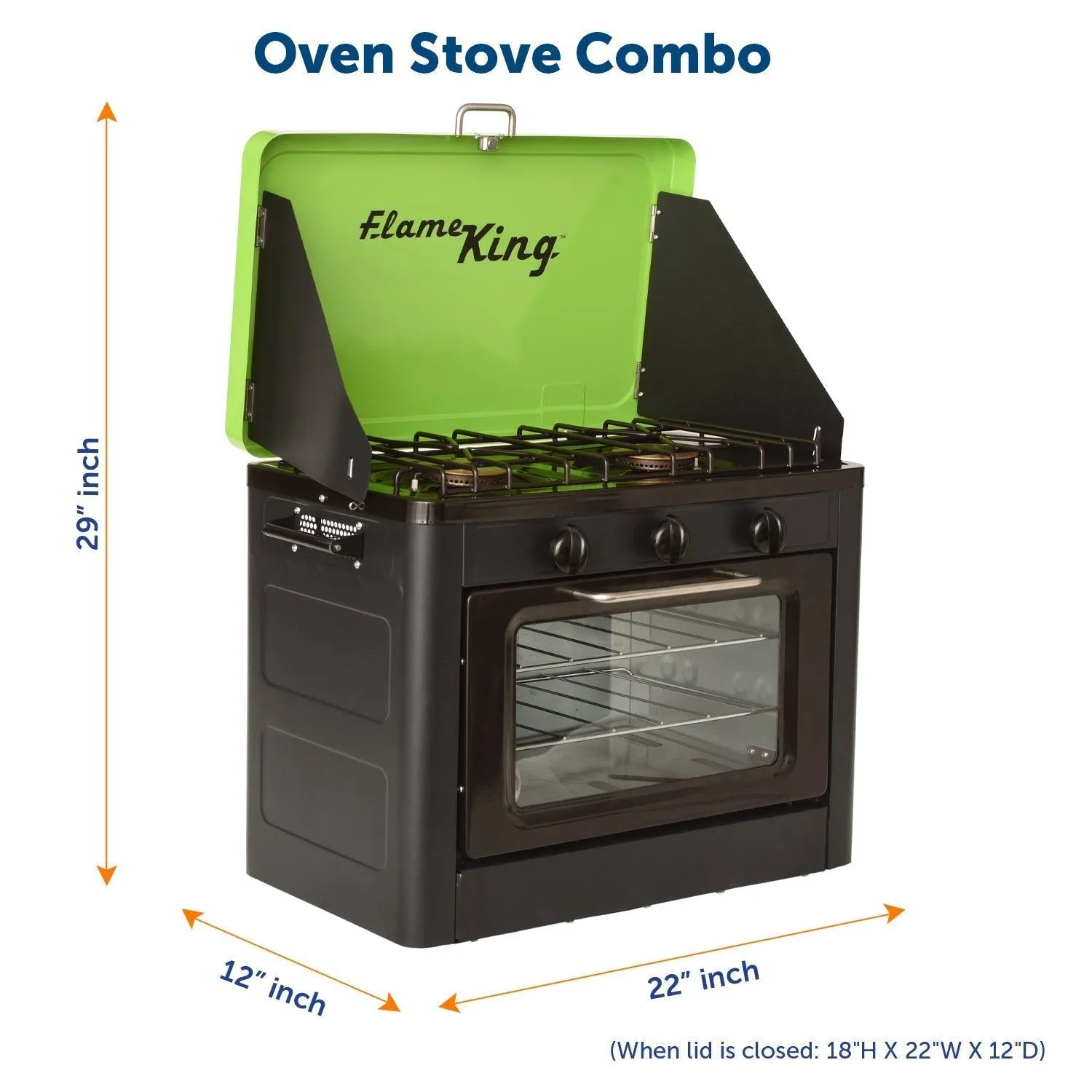 Flame King Portable Camping Oven Stove Combo