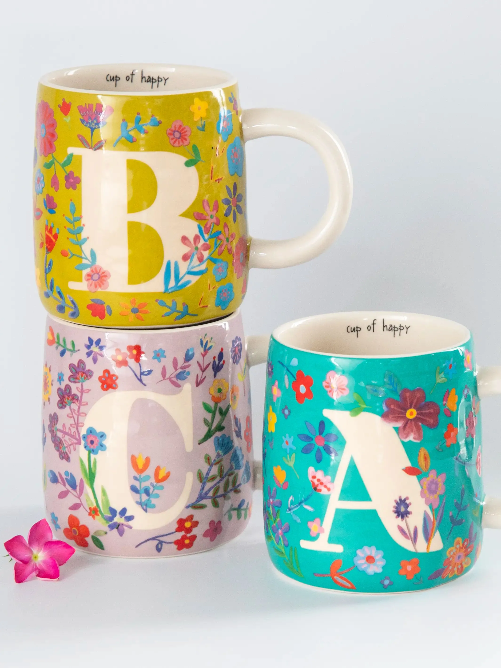 Floral Initial Mug - J