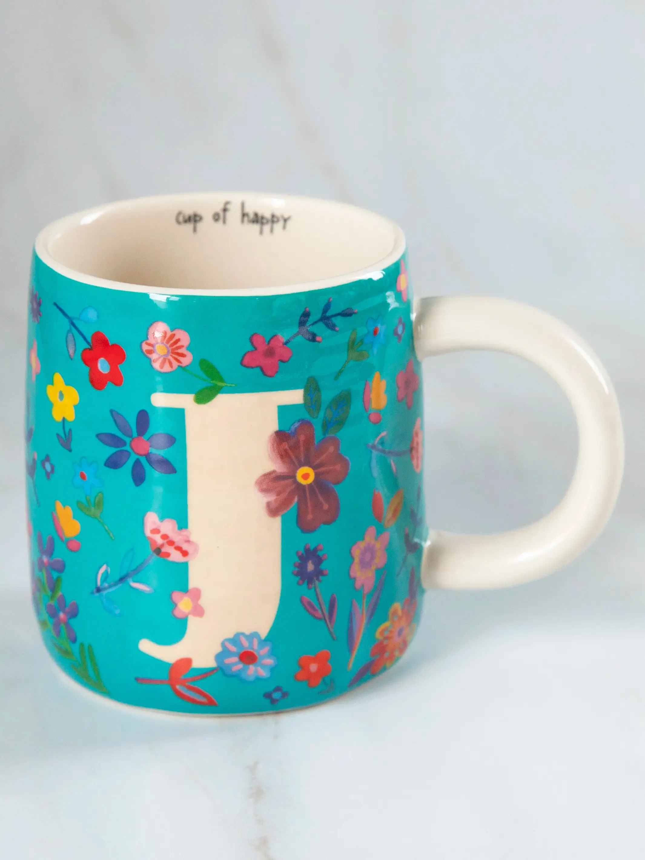 Floral Initial Mug - J