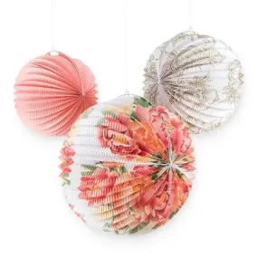 Floral Print Paper Lantern Assortment (Set of 3)