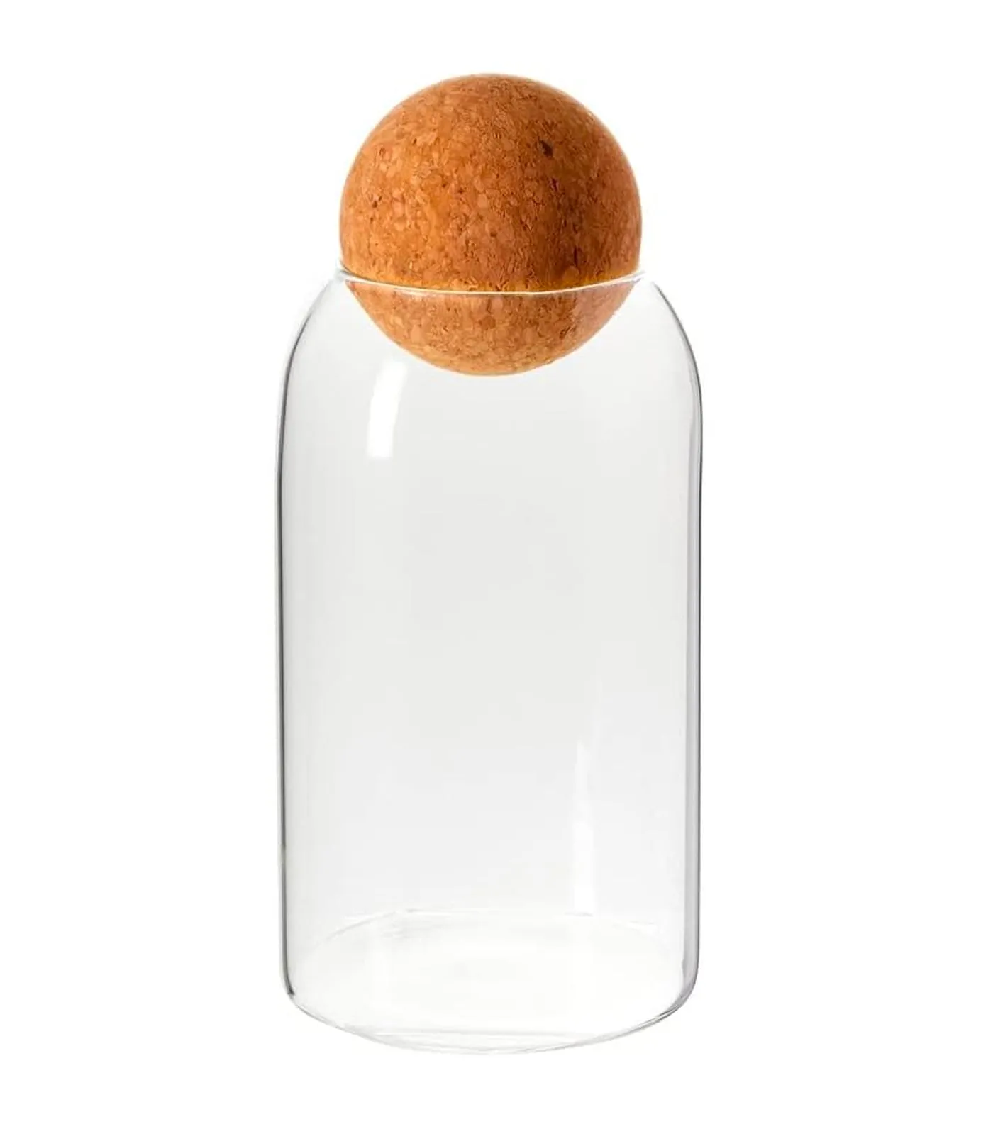 Glass Canister With Ball Cork Lid