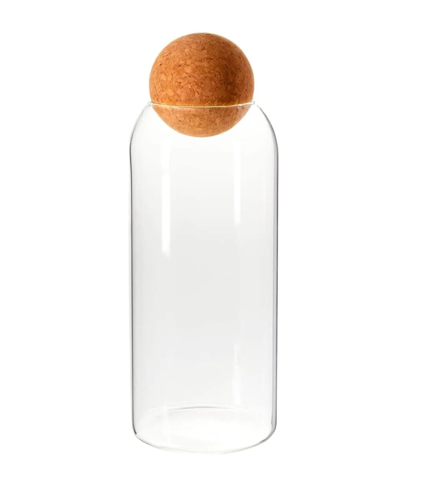 Glass Canister With Ball Cork Lid