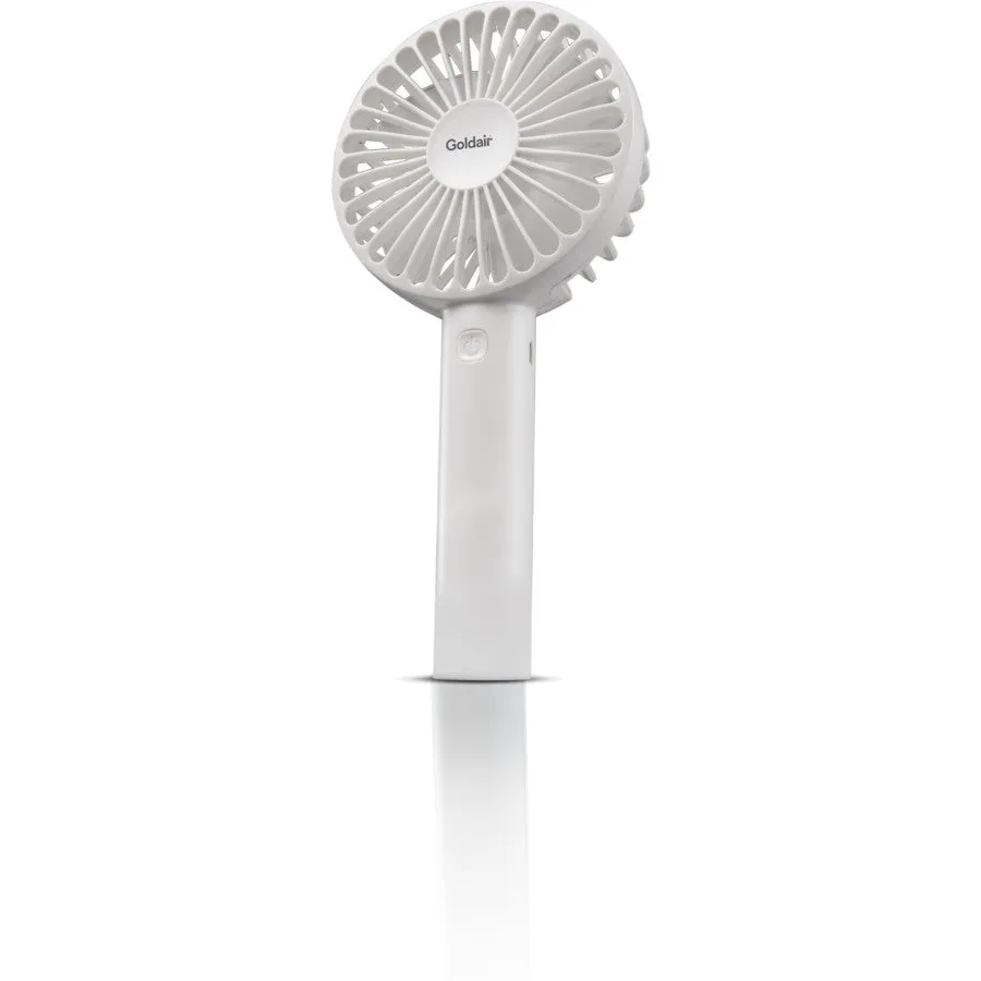 Goldair 10cm Personal Rechargeable Handheld Fan - White