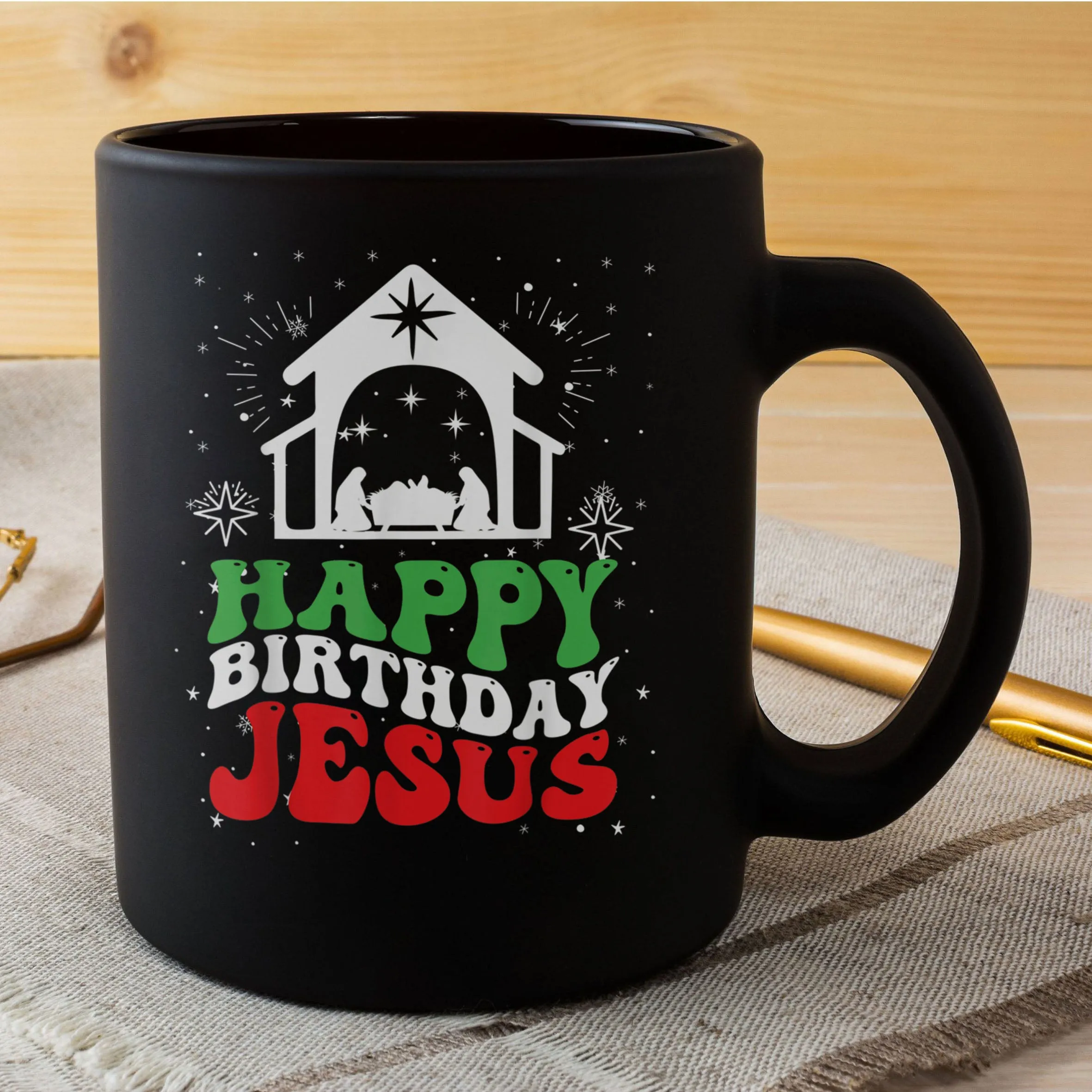 Happy Birthday Jesus Christmas Mug