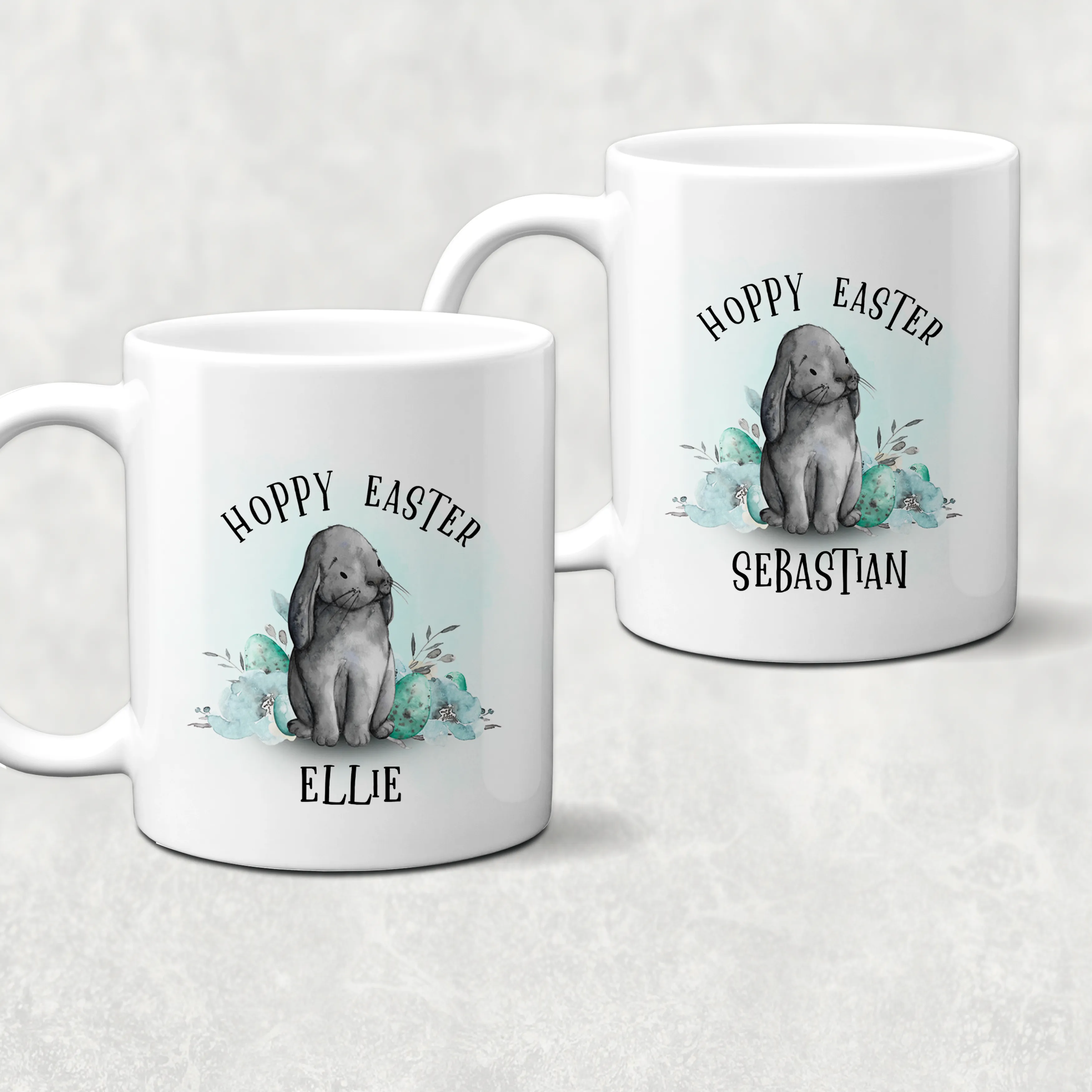 Hoppy Easter Personalised Watercolour Mug