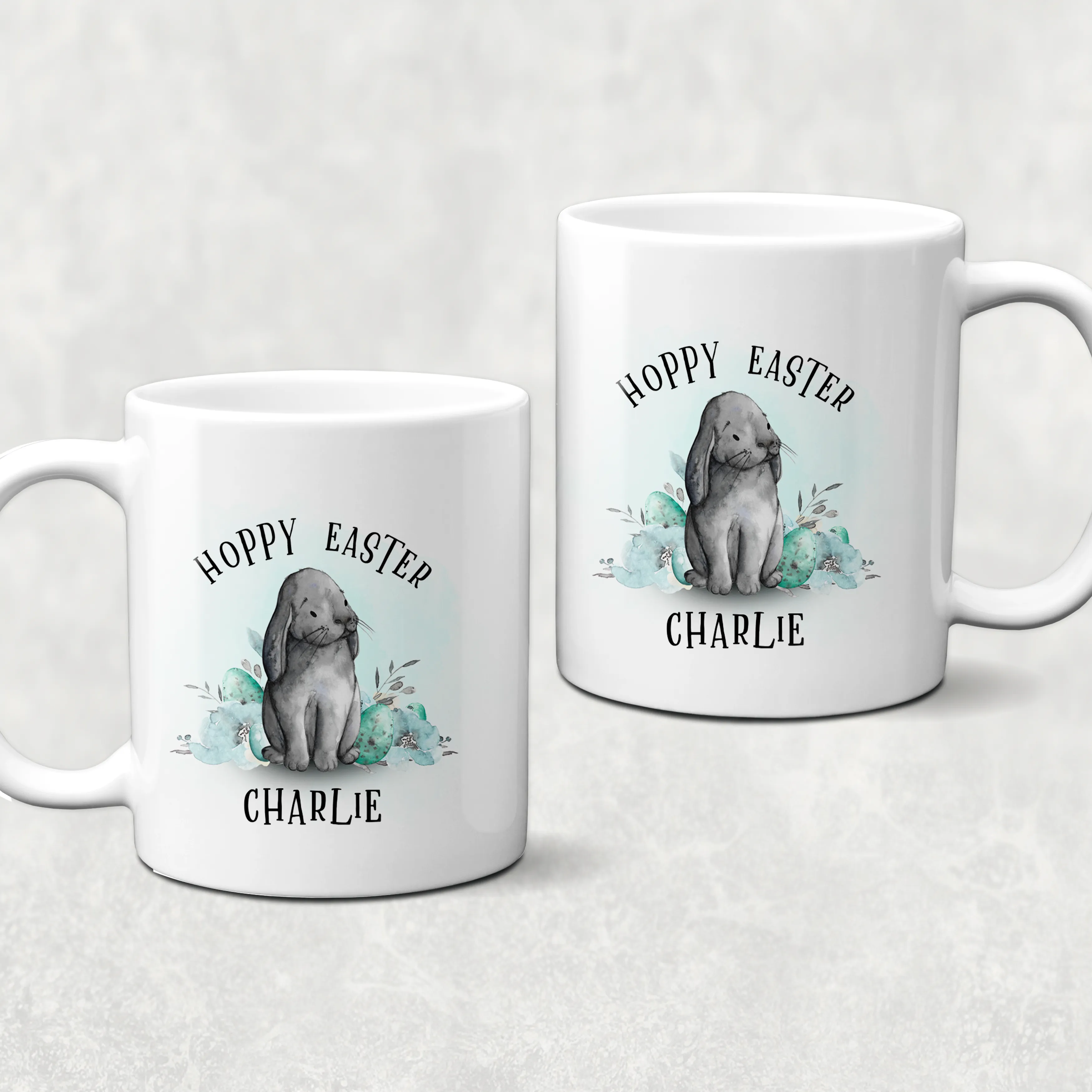 Hoppy Easter Personalised Watercolour Mug