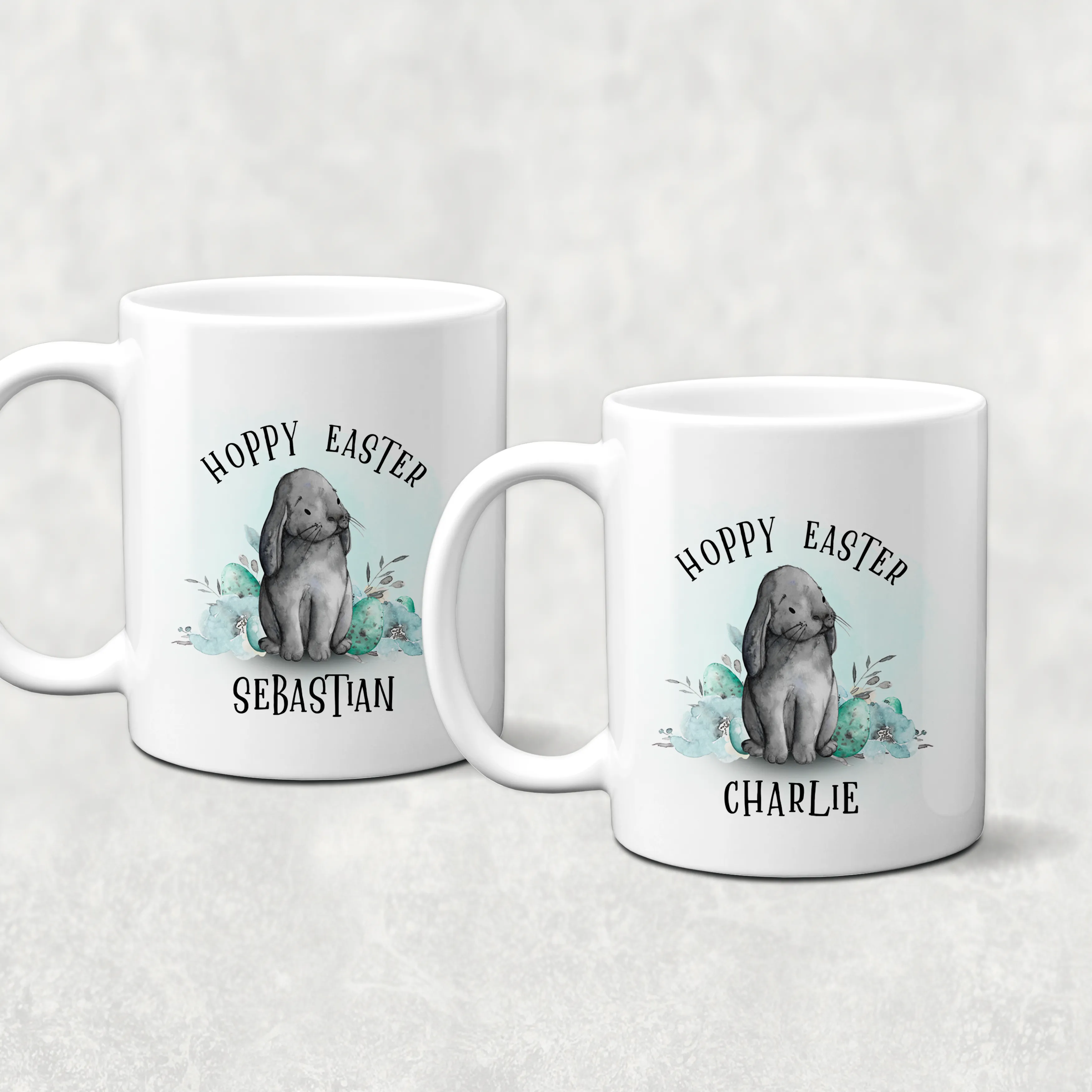 Hoppy Easter Personalised Watercolour Mug