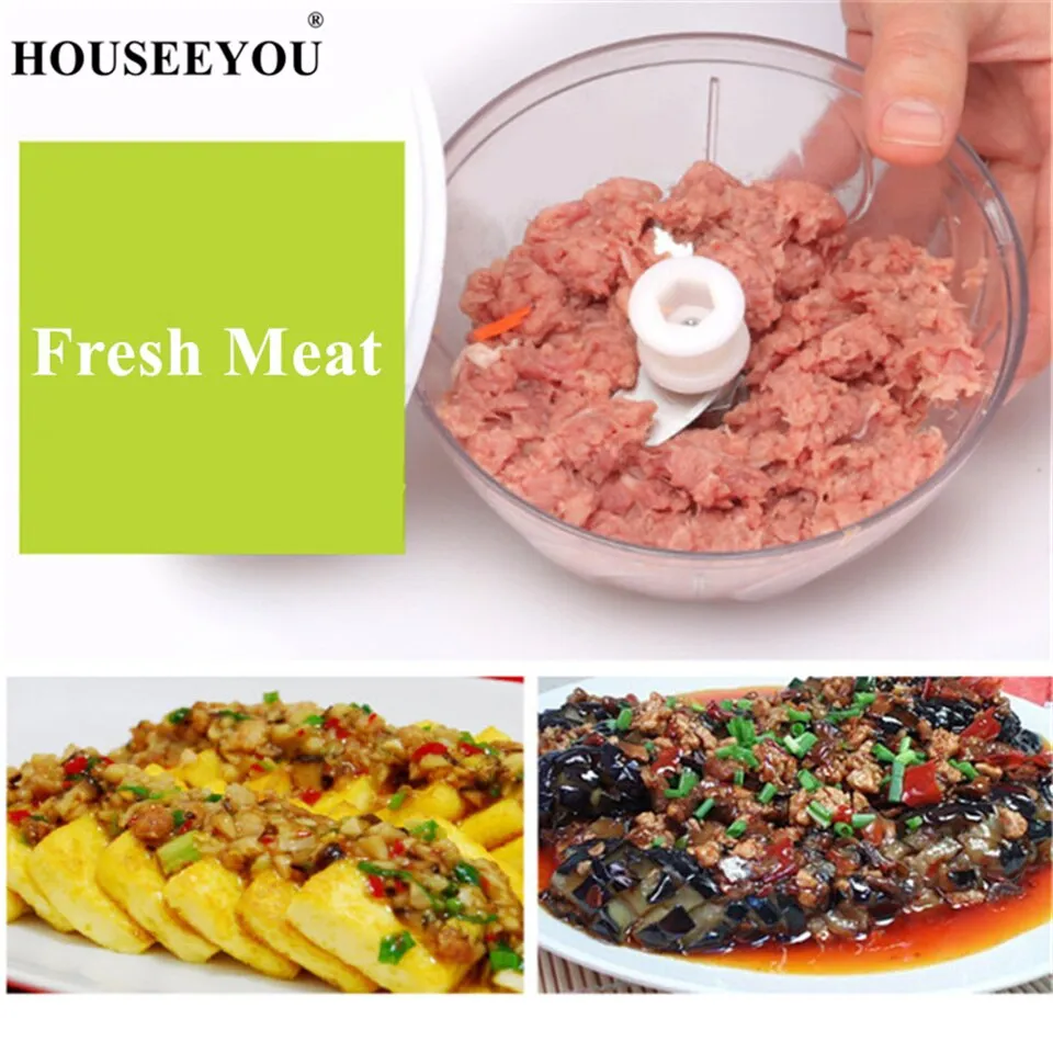 HOUSEEYOU Manual Food Chopper Household Vegetable Chopper Shredder Multifunction Food Processor Meat Machine Crusher Blender