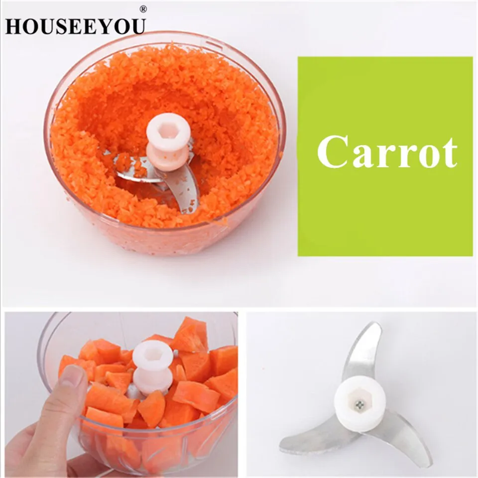 HOUSEEYOU Manual Food Chopper Household Vegetable Chopper Shredder Multifunction Food Processor Meat Machine Crusher Blender