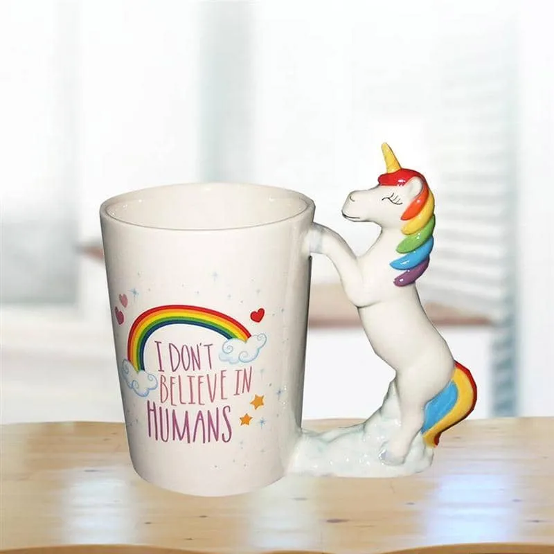 I Don't Believe In Humans Unicorn Coffee Mug