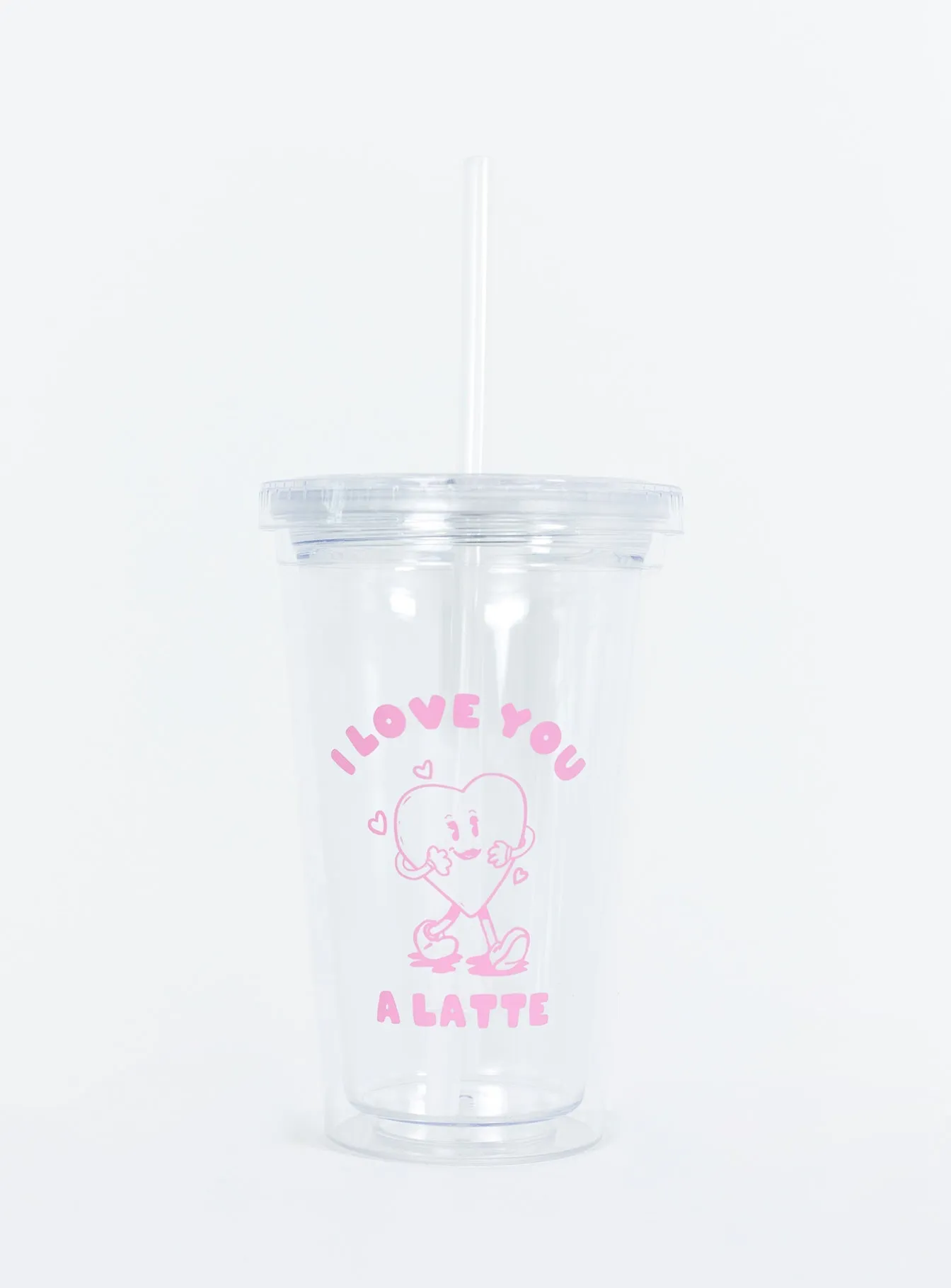 I Love You A Latte Iced Coffee Tumbler Clear / Pink