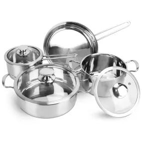 Induction Cookware Set: Stainless Steel, Fast Heat, Dishwasher Safe, 5-Piece