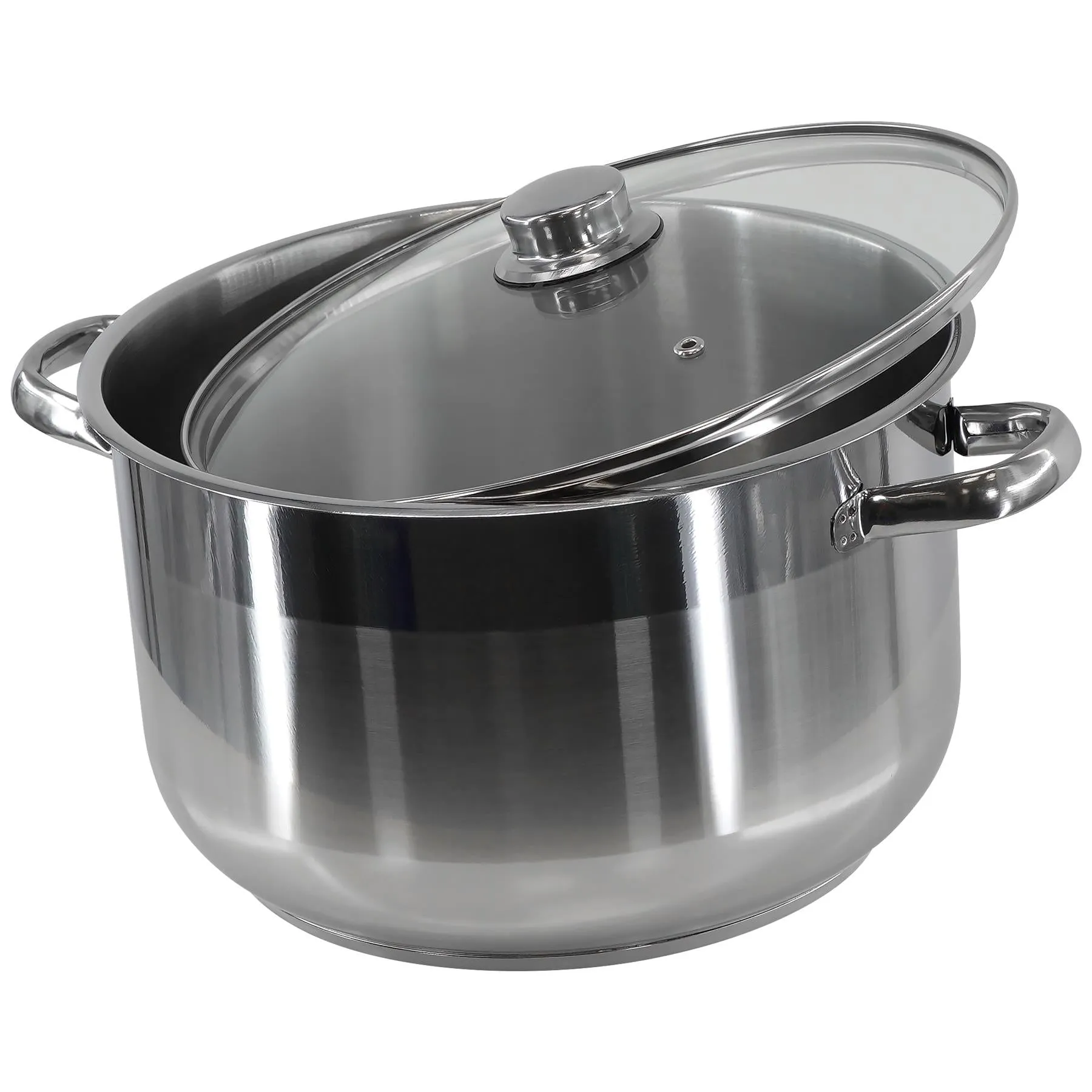 Induction Stockpot With Glass Lid - 11 ltr