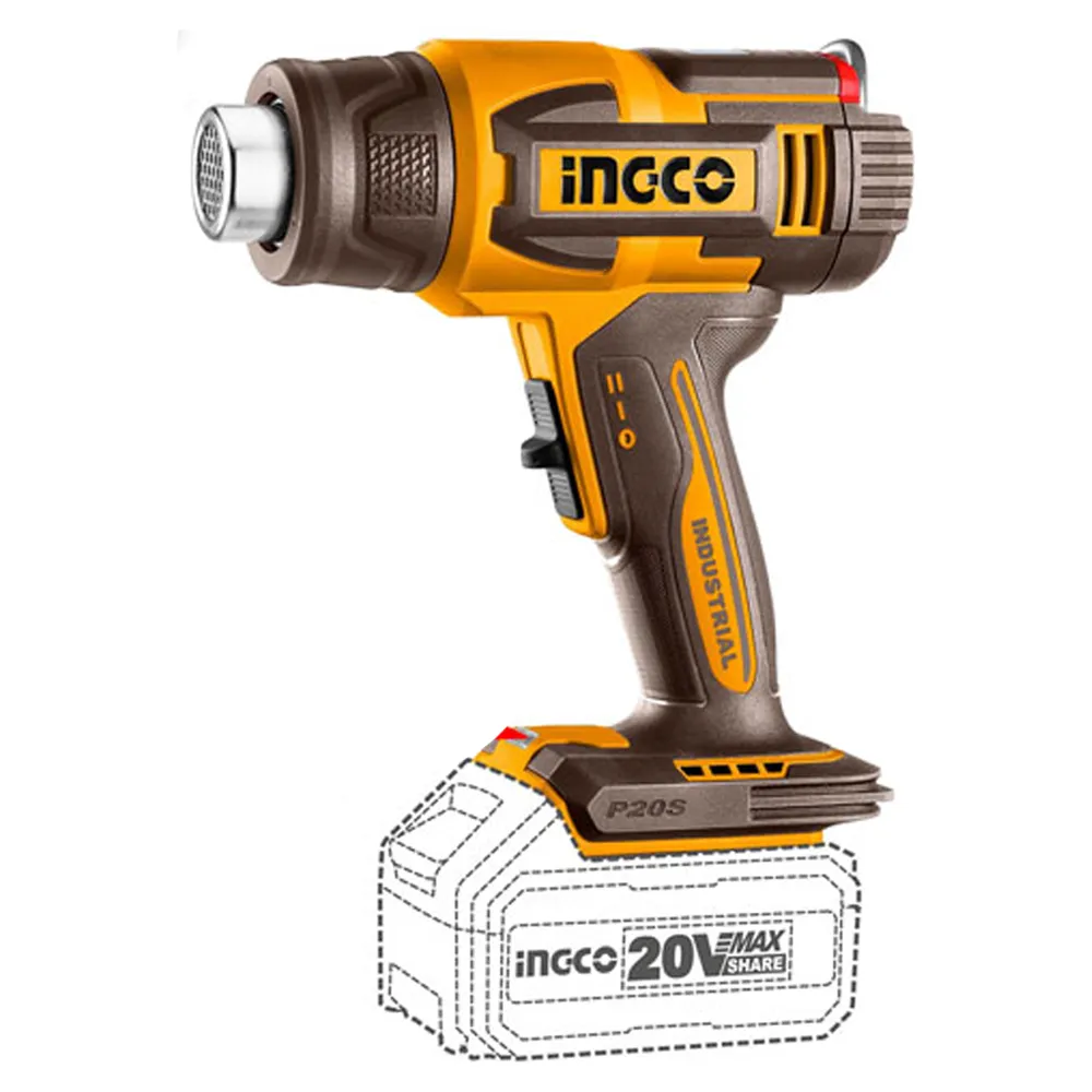 Ingco HGLI20035 Cordless Li-Ion Heat Gun 20V 4.0AH