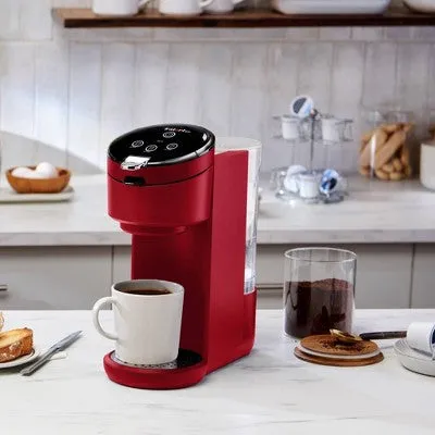 Instant Solo Single-Serve Coffee Maker, Ground Coffee and Pod Coffee Maker, Includes Reusable Coffee Pod - Maroon