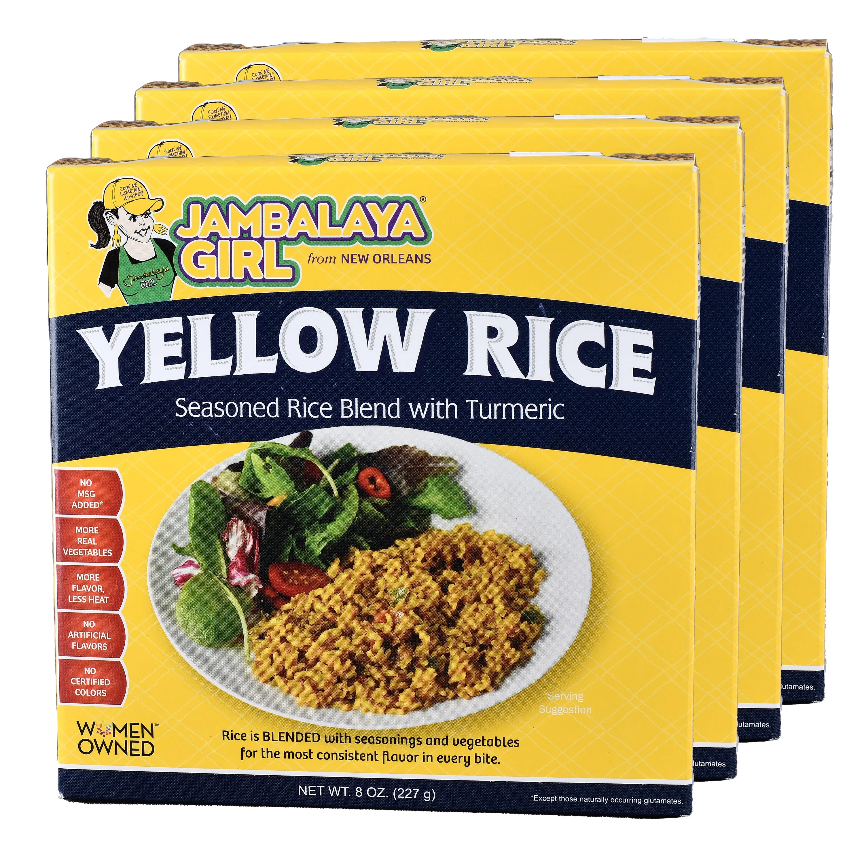 Jambalaya Girl Yellow Rice Seasoned Rice Blend, 8 oz • Seasoned with Turmeric