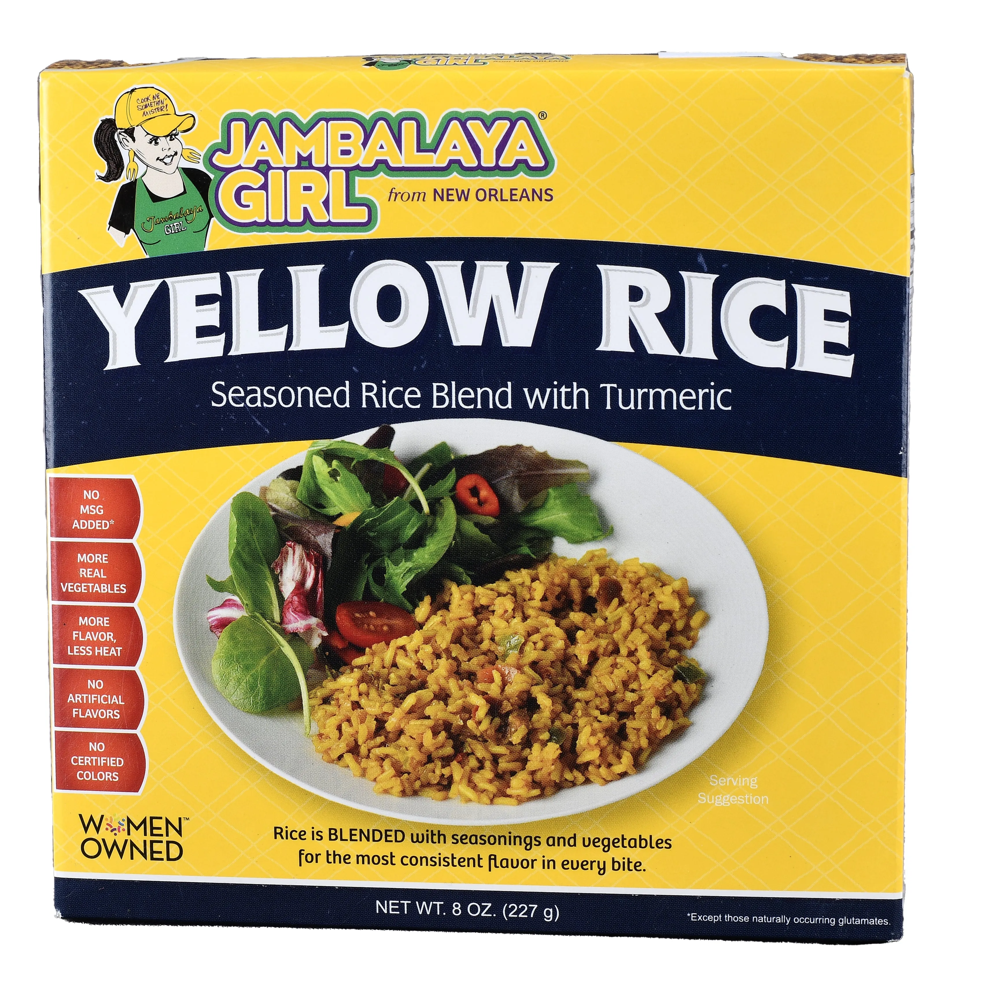 Jambalaya Girl Yellow Rice Seasoned Rice Blend, 8 oz • Seasoned with Turmeric