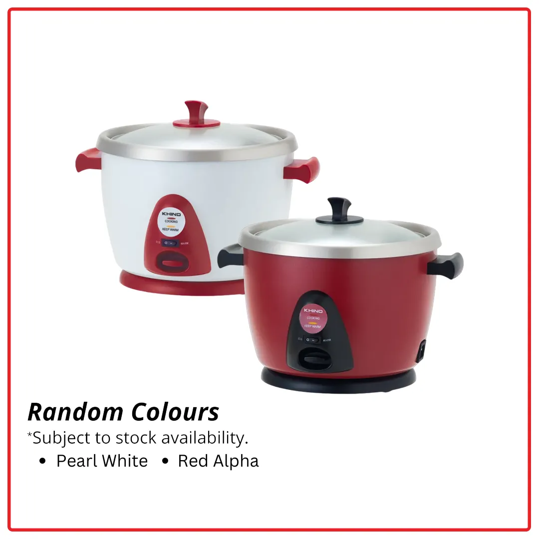 Khind RC118M (Random Colours) 1.8L Keep Warm Switch Anshin Rice Cooker