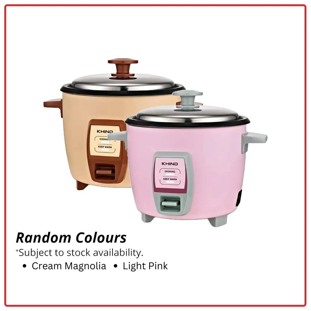 Khind RC906T (Random Colours) 0.6L 9 Series Teflon Inner Pot Electric Rice Cooker