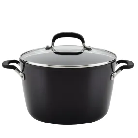 KitchenAid Hard Anodized Nonstick Stockpot with Lid, 8-Quart, Onyx Black