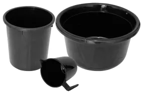 Kuber Industries 3 Pieces Plastic Mug, Dustbin & Tub Set (Black)