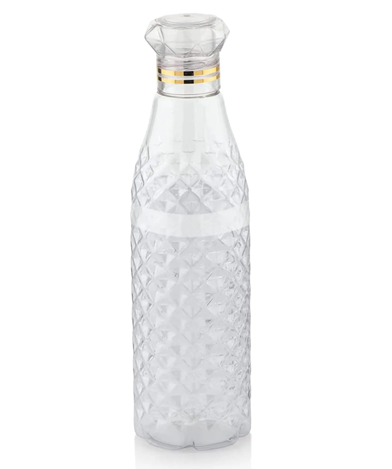 Kuber Industries Plastic Ragular Crystal Design Water Bottle For Home & Traveling, 1Ltr. Set of 3 (Transparent) 54KM4305