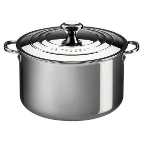 Le Creuset 4 Quart Stainless Steel Casserole Pan with Lid