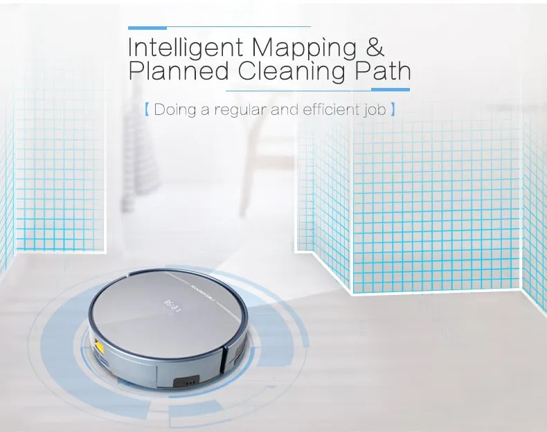 LIECTROUX X5S Robotic Vacuum Cleaner WIFI APP Control,Gyroscope Navigation,Intelligent Mapping Planned Wet and Dry Cleaning