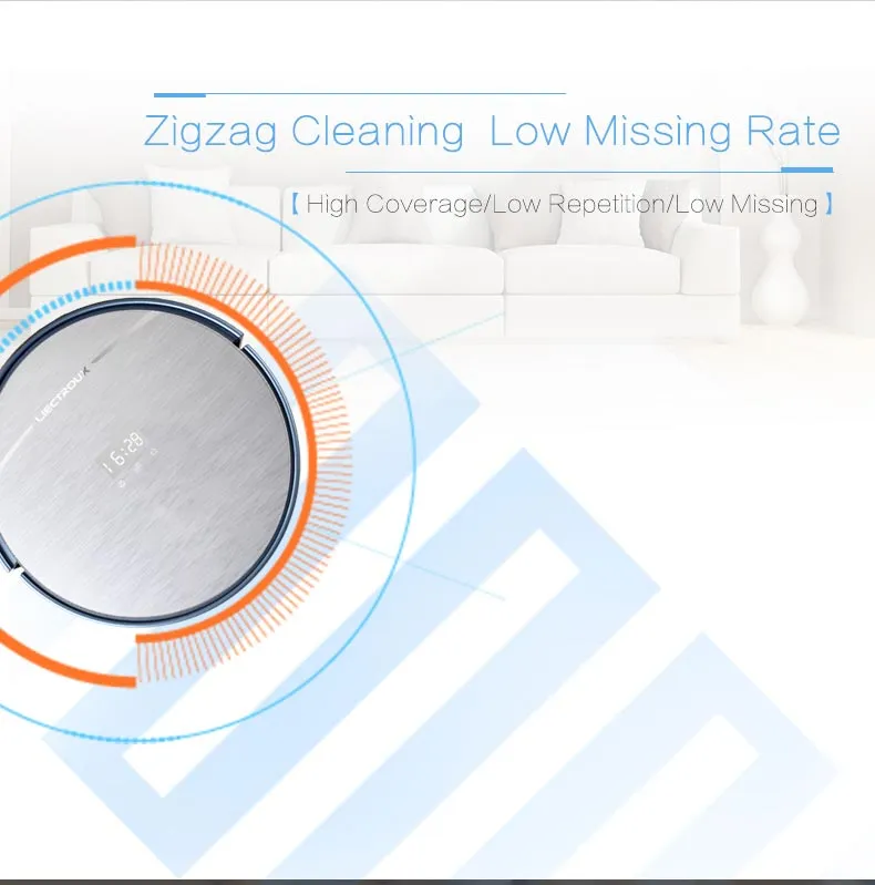 LIECTROUX X5S Robotic Vacuum Cleaner WIFI APP Control,Gyroscope Navigation,Intelligent Mapping Planned Wet and Dry Cleaning