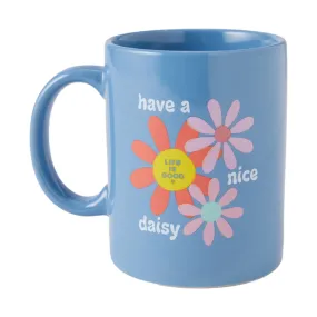 Life Is Good Groovy Have A Nice Daisy Jake's Mug - Cool Blue