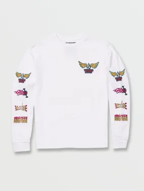 Little Boys Caiden Long Sleeve Tee - White