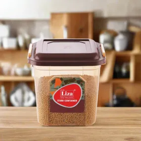 Liza Airtight Plastic 17L Brown Square Food Storage Container for Kitchen Storage