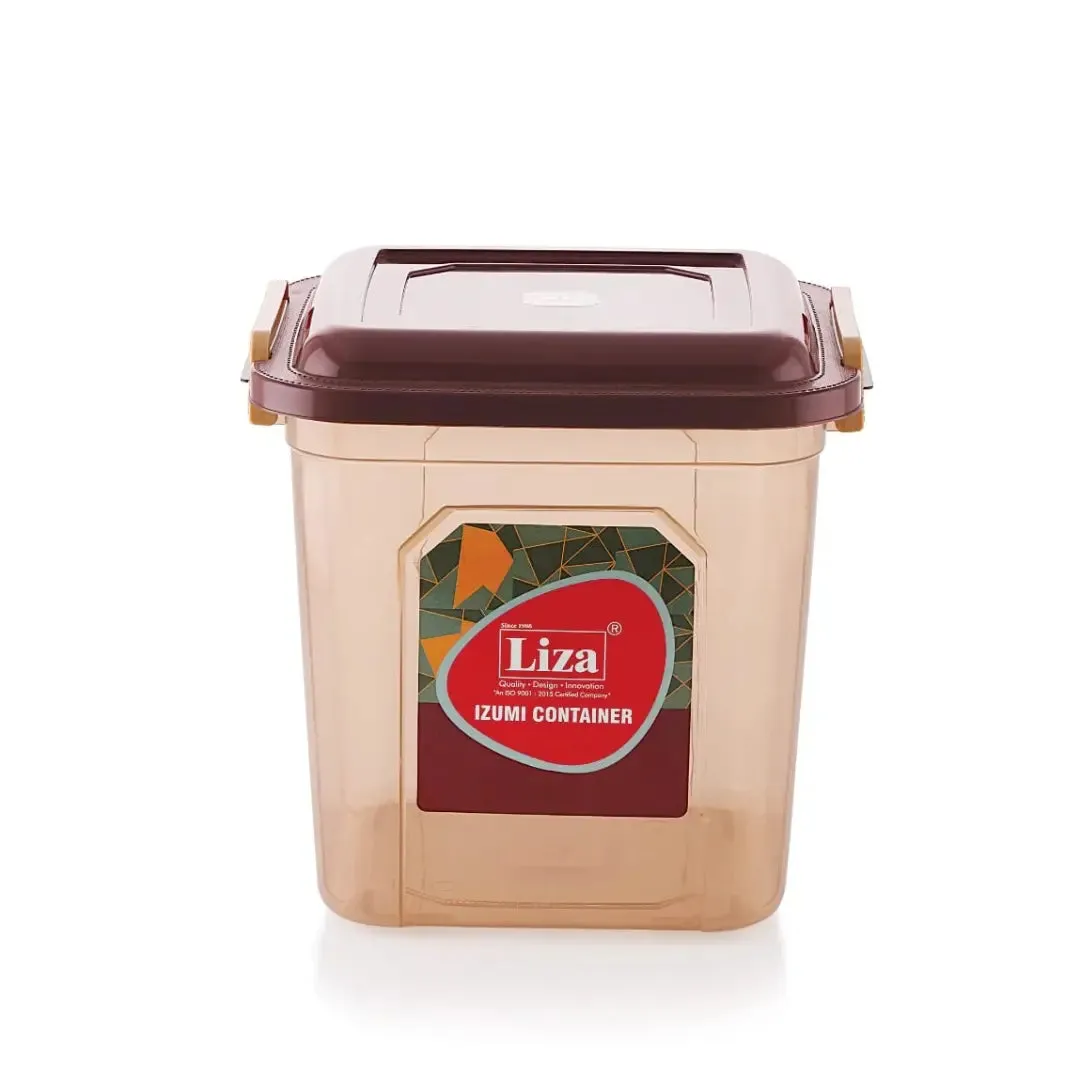 Liza Airtight Plastic 17L Brown Square Food Storage Container for Kitchen Storage