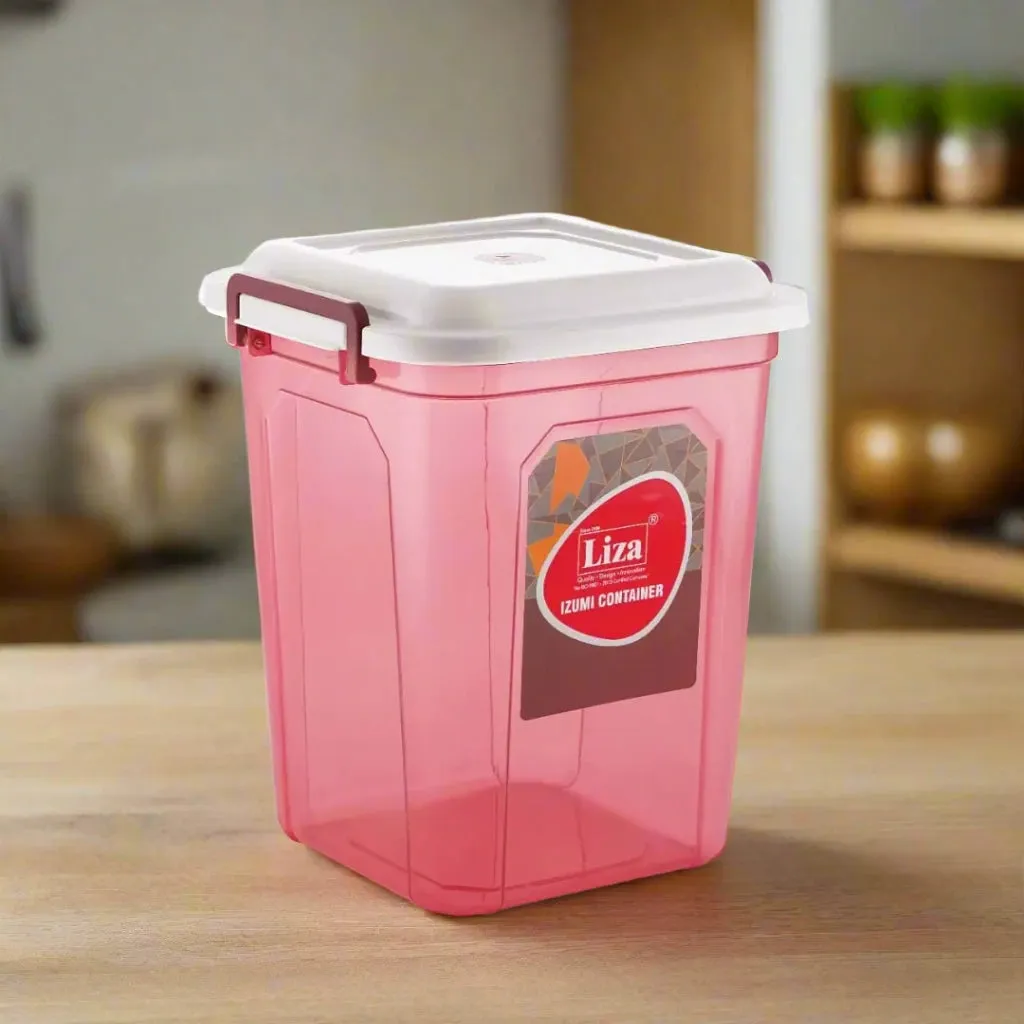 Liza Airtight Plastic 21Ltr Pink Square Food Storage Container for Kitchen Storage