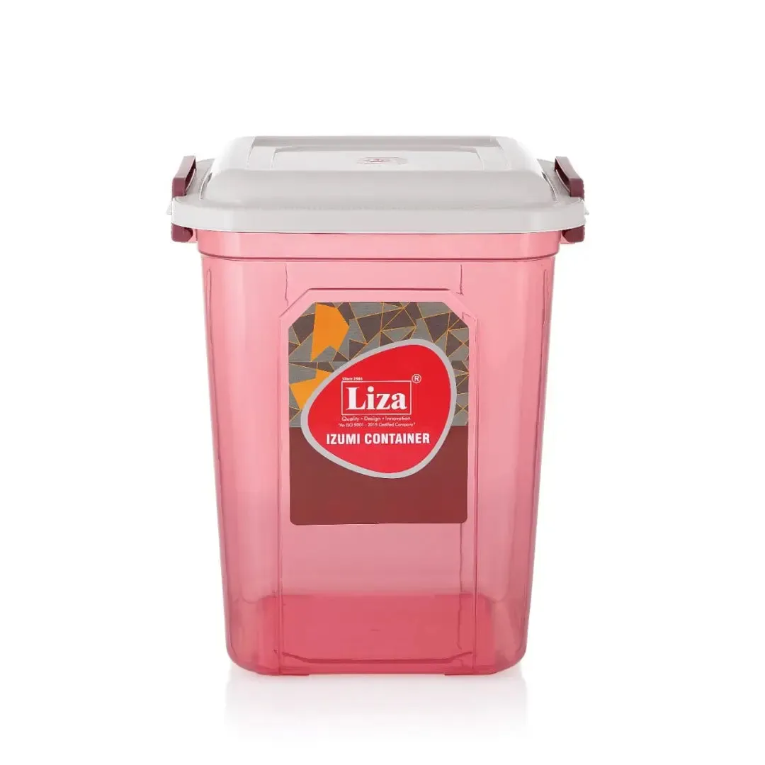 Liza Airtight Plastic 21Ltr Pink Square Food Storage Container for Kitchen Storage